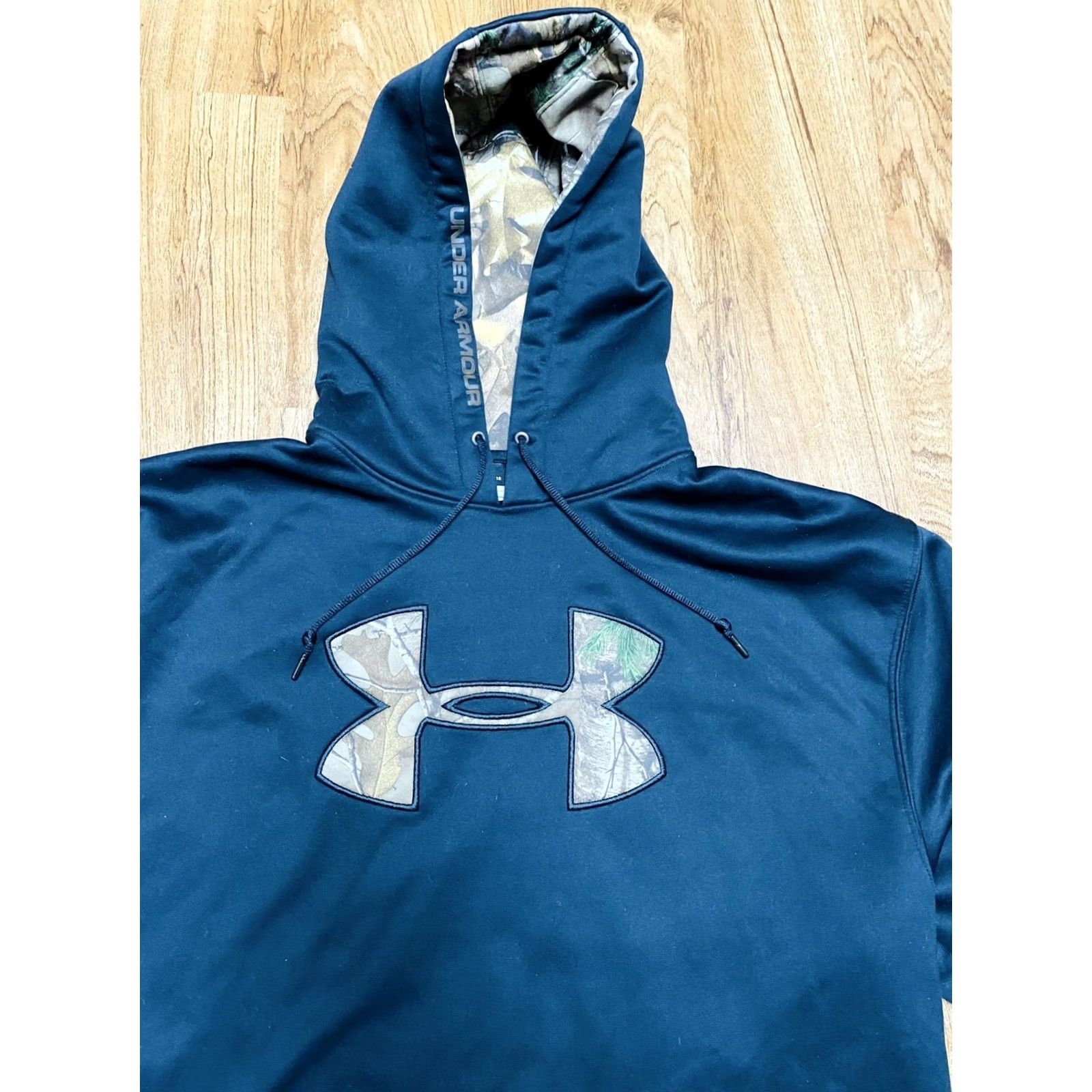 Under Armour Under Armour Mens Hoodie Pullover Camouflage Black Green Crew Neck L Large Storm Size US L / EU 52-54 / 3 - 2 Thumbnail