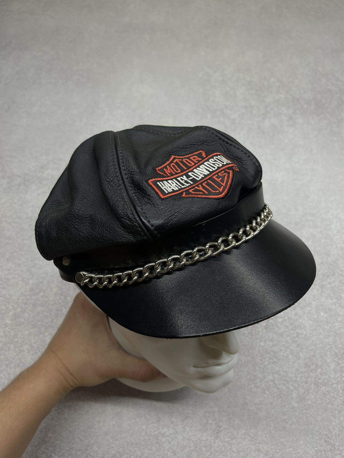 Vintage Harley Davidson 1995 Leather Cap Made in USA