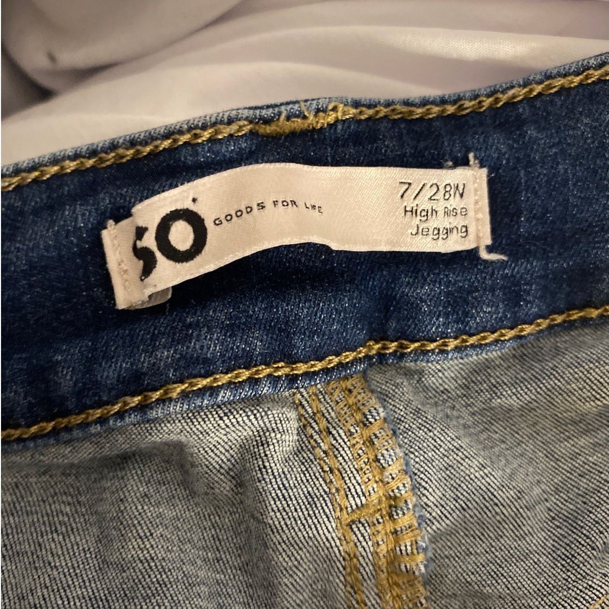 Other Distressed Ripped Skinny Jeans Blue SO High Rise Jegging 28 Size 28" / US 6 / IT 42 - 3 Thumbnail