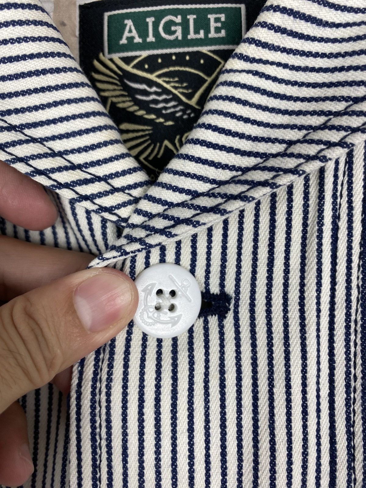 Aigle Rare‼️ Aigle Hickory Stripe Chore Jacket Size US L / EU 52-54 / 3 - 6 Thumbnail
