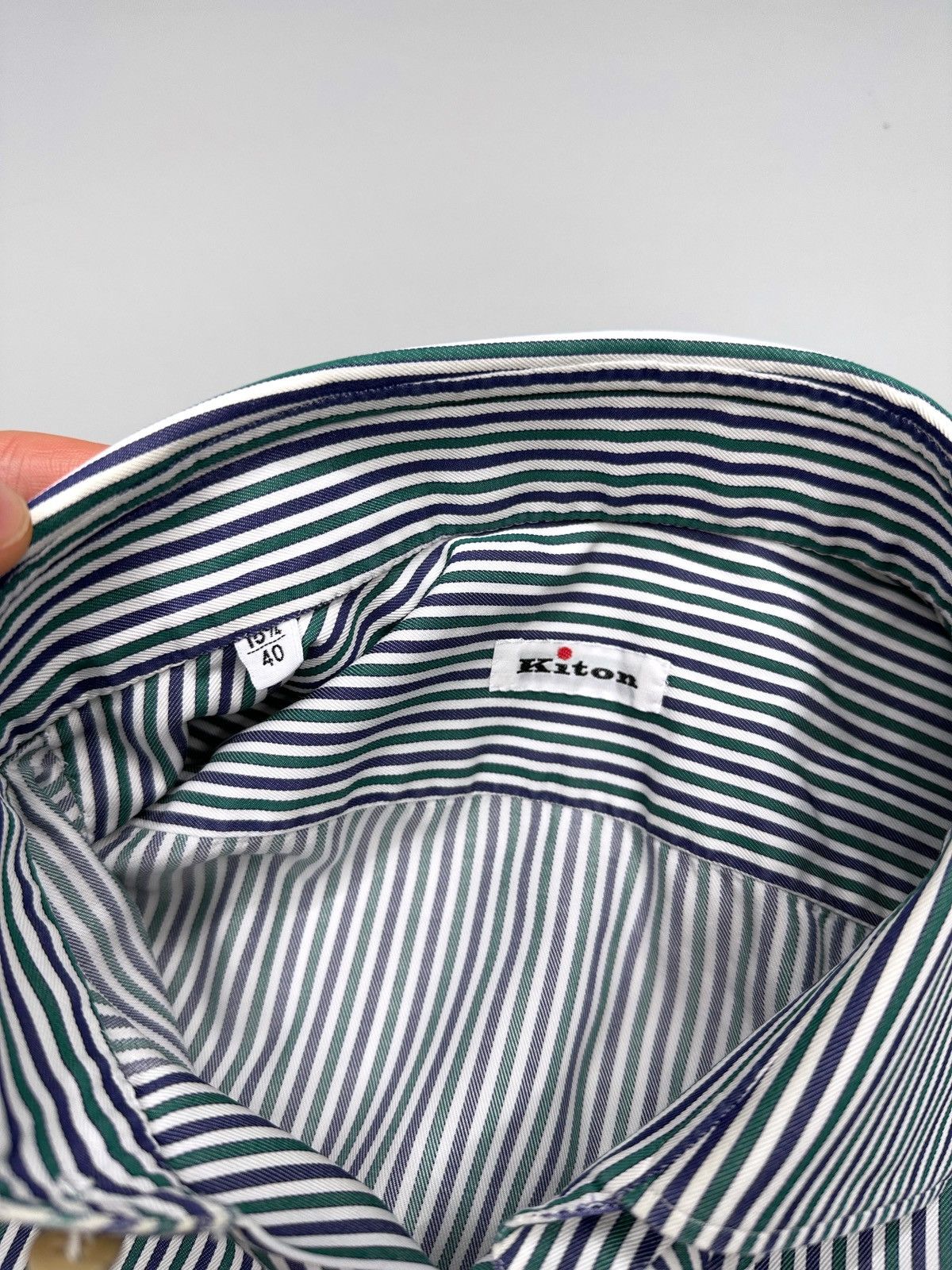 Kiton Kiton Striped Button Up Shirt Size US L / EU 52-54 / 3 - 6 Thumbnail
