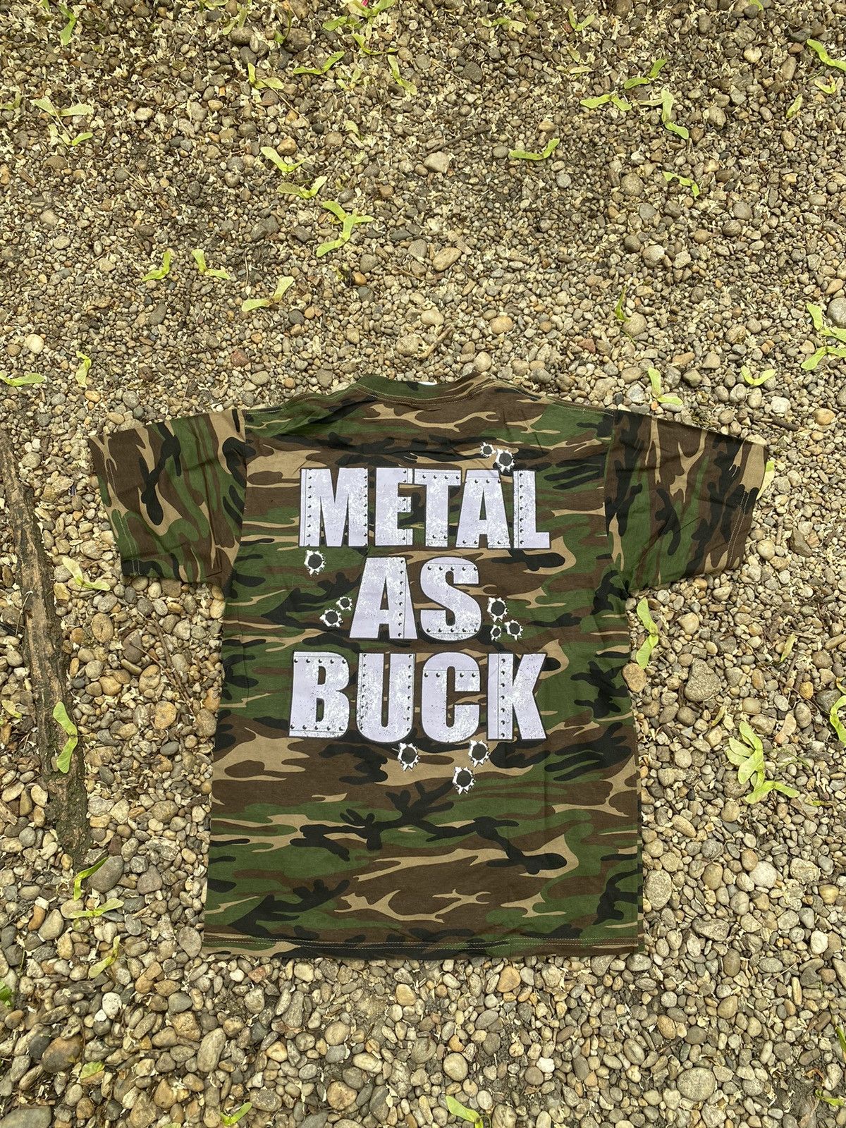 Band Tees × Vintage Vintage war Of Ages Metal as Buck Camo Rock T-Shirt Size US L / EU 52-54 / 3 - 2 Thumbnail