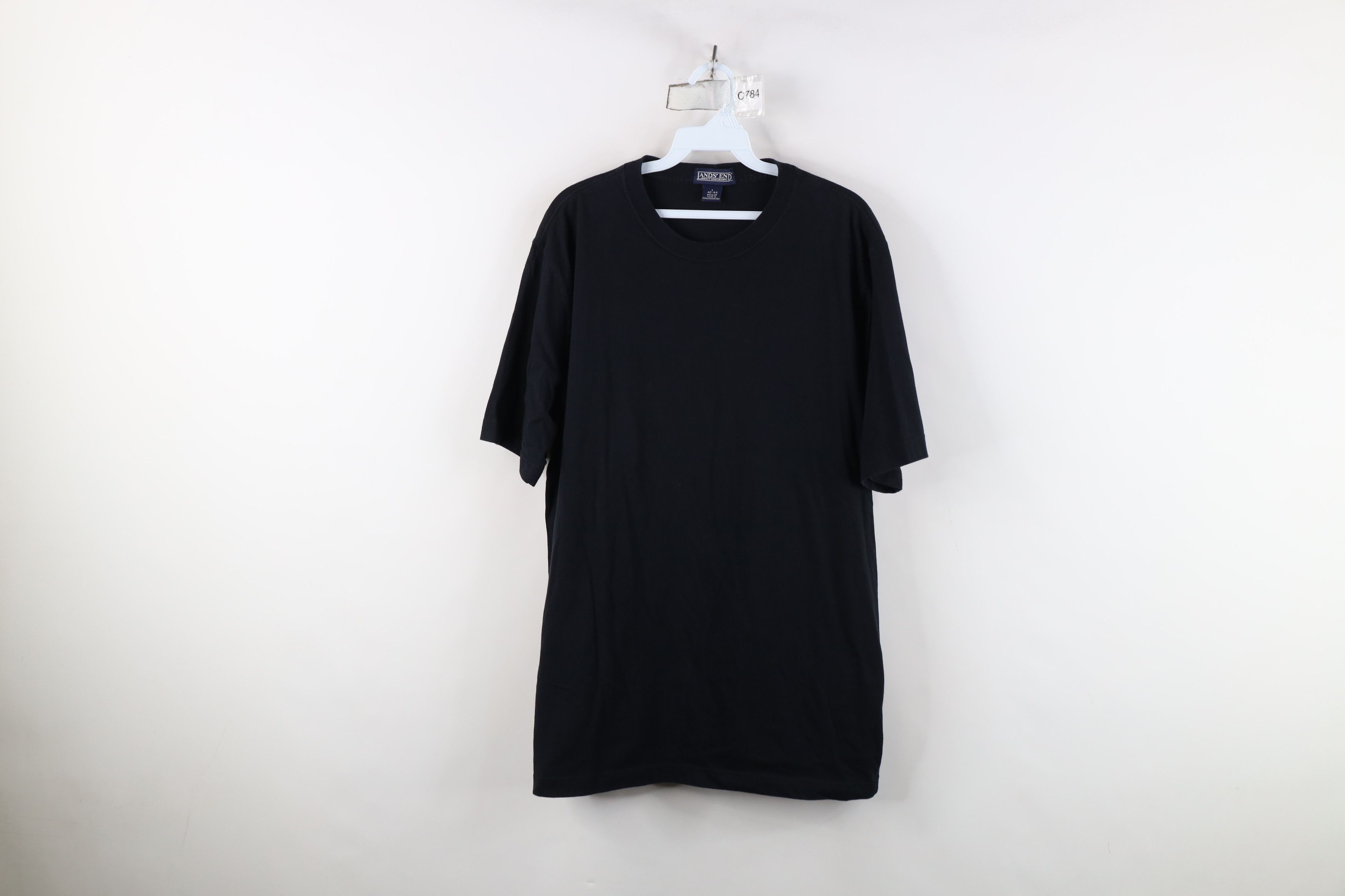 Lands' End Vintage 90s Y2K Lands End Heavyweight Cotton T-Shirt Black Size US L / EU 52-54 / 3 - 1 Thumbnail