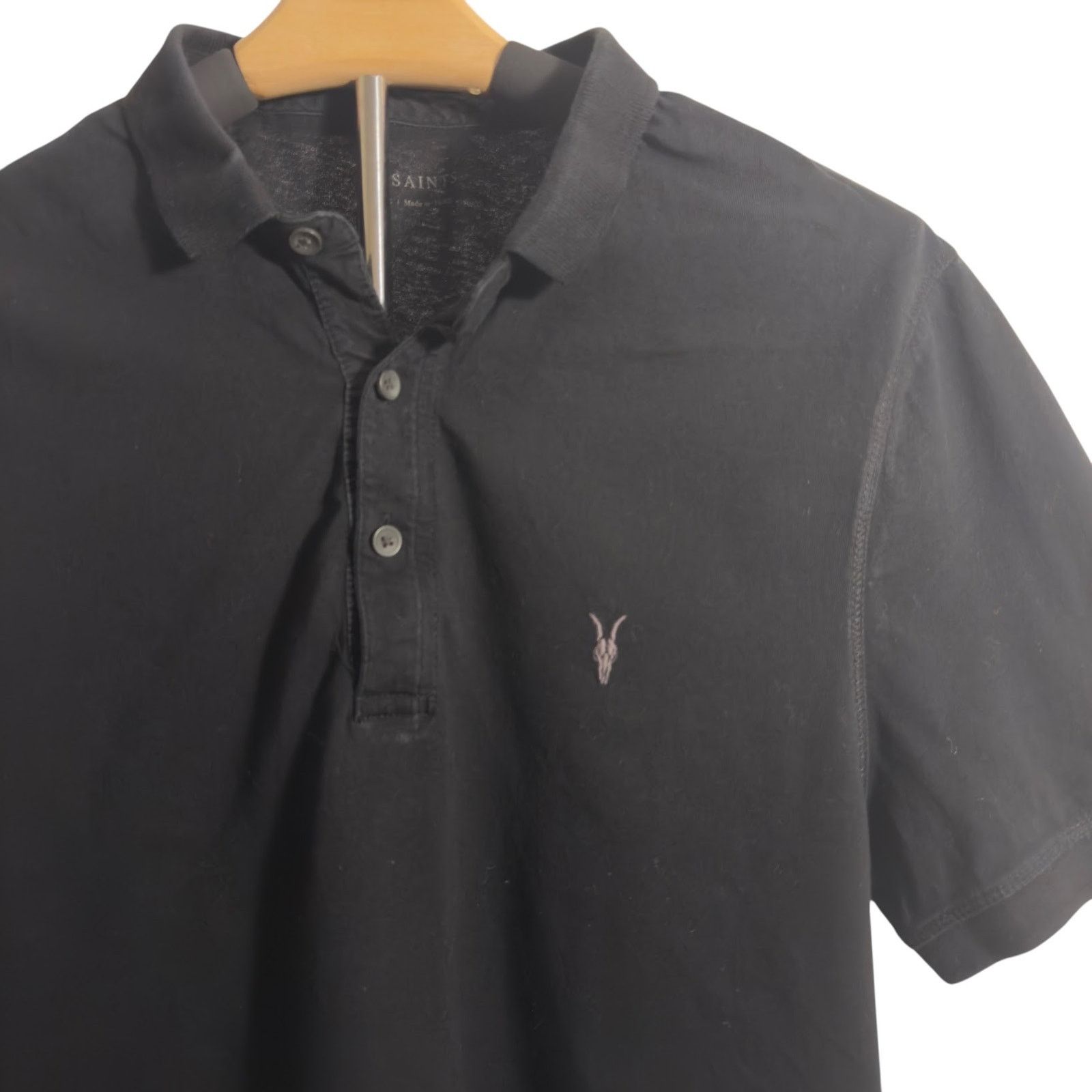 Allsaints ALLSAINTS Black Polo Short Sleeve Size US XL / EU 56 / 4 - 3 Thumbnail
