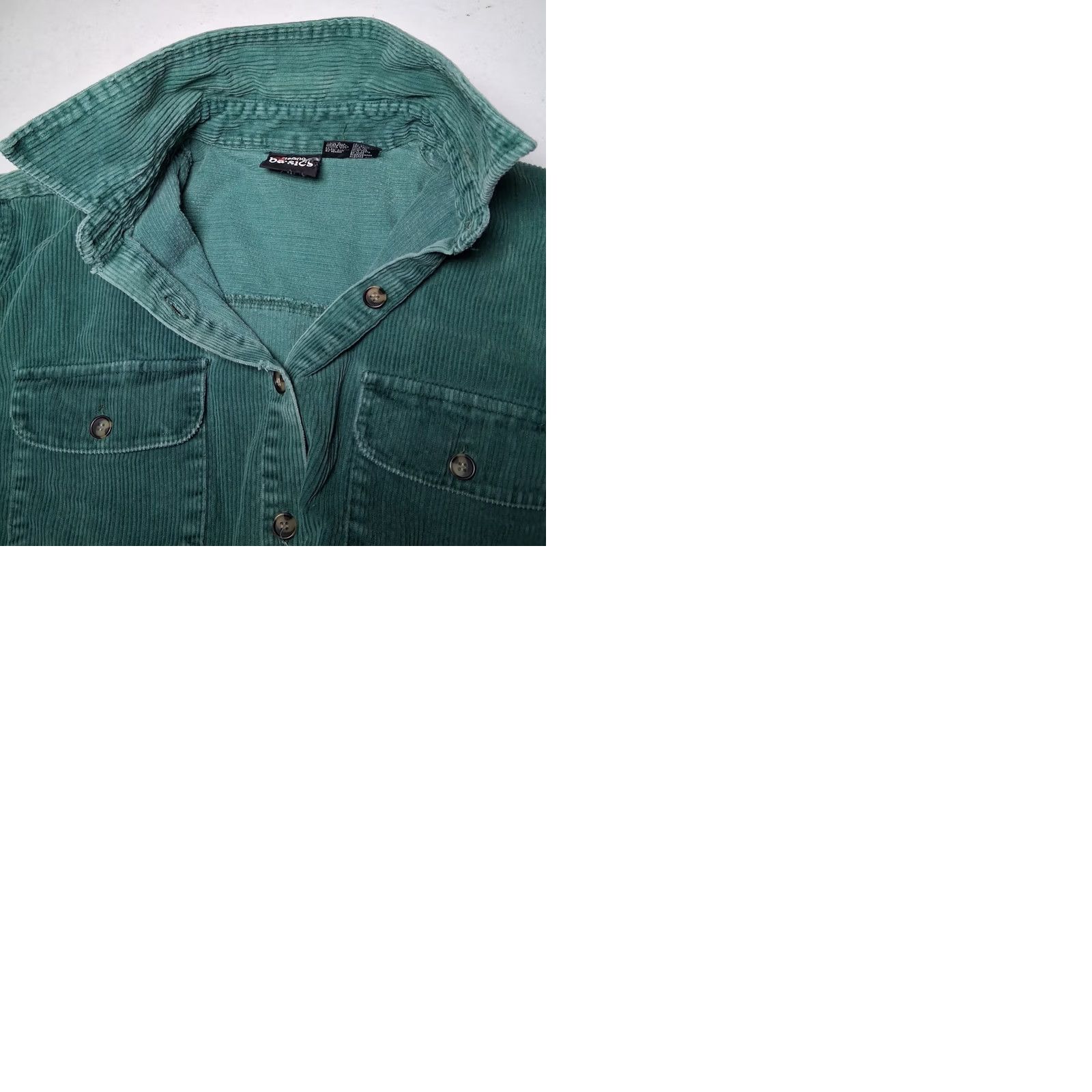 Vintage VINTAGE Stefano Basics Corduroy Shirt Medium Wide Wale Distressed Grunge Work Green WOMEN Shirt Jacket 90s Fashion Size M / US 6-8 / IT 42-44 - 10 Thumbnail