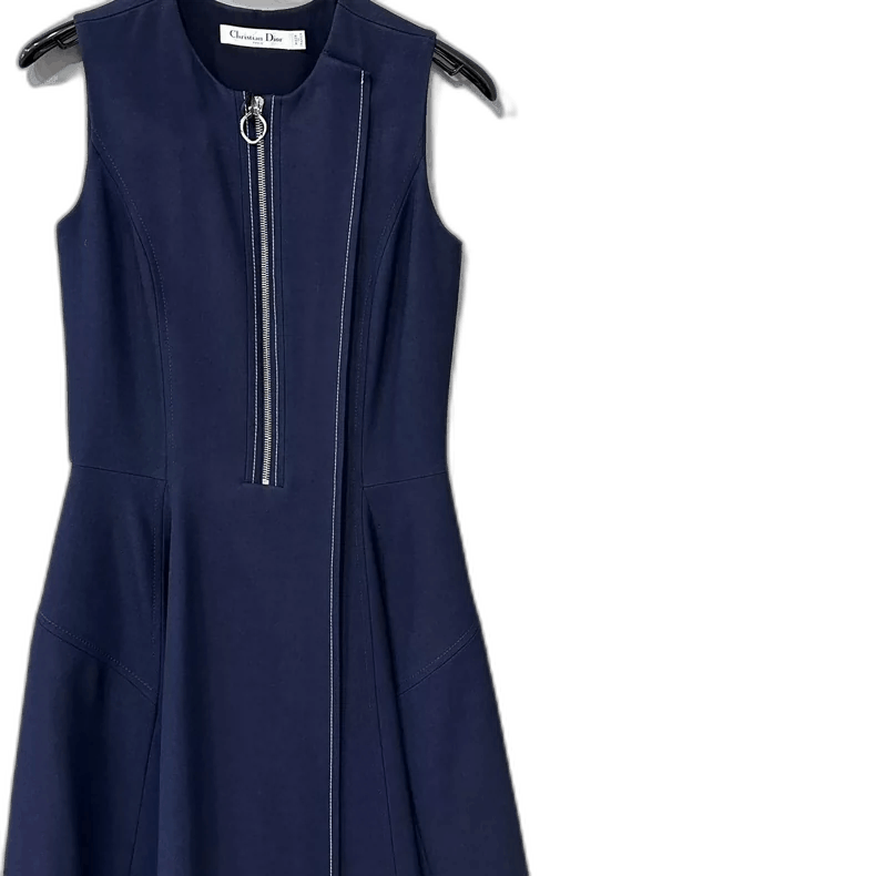 Dior Blue Sleeveless Half-Zip Dress by Dior Size XS / US 0-2 / IT 36-38 - 1 Thumbnail
