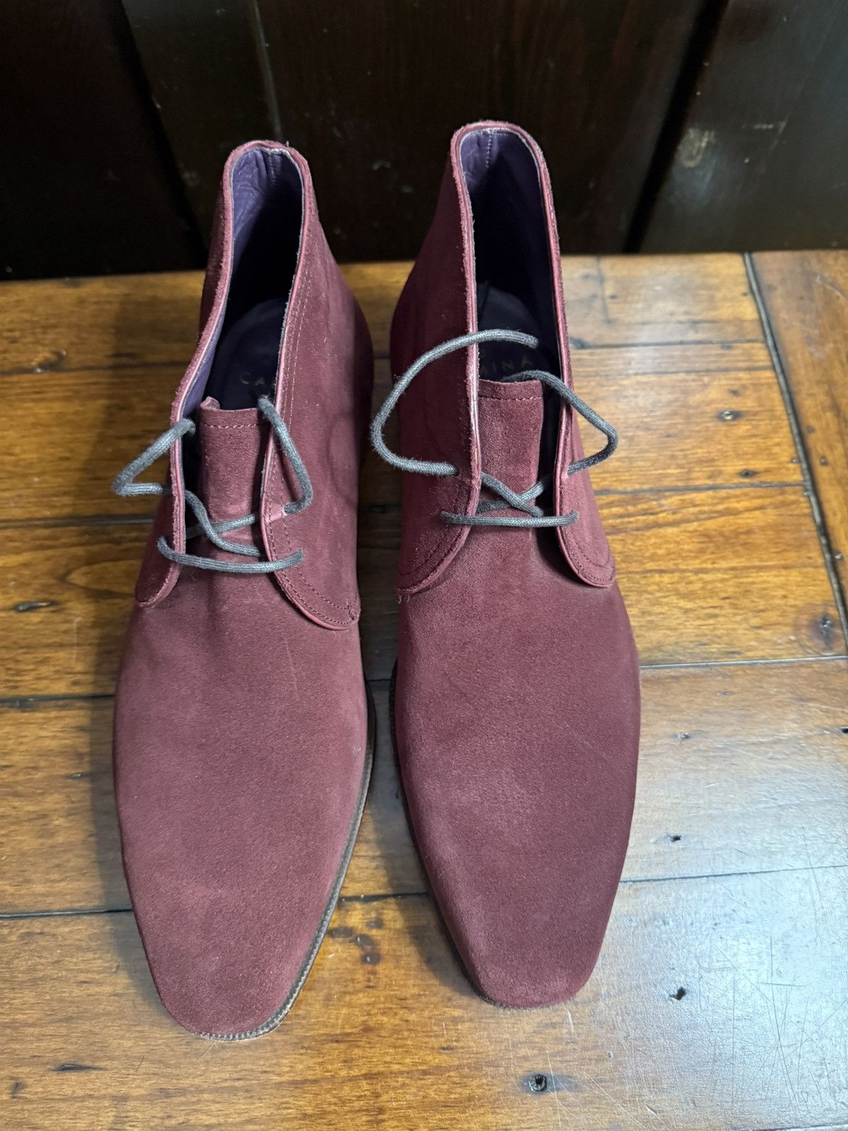 Carmina Carmina Chukka Boots Burgundy Suede (Uk size 7.5, NA 8.5) Size US 8.5 / EU 41-42 - 3 Thumbnail