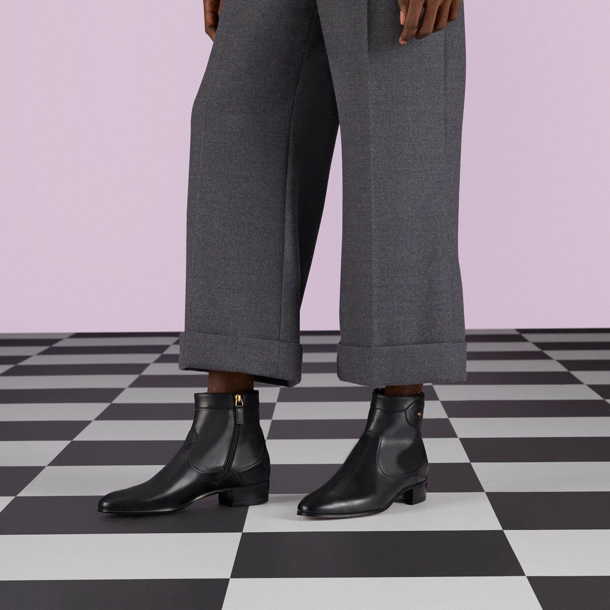 Gucci o1s1wg110125 Ankle Boots With Double G in Black Size US 12.5 / EU 45-46 - 3 Thumbnail
