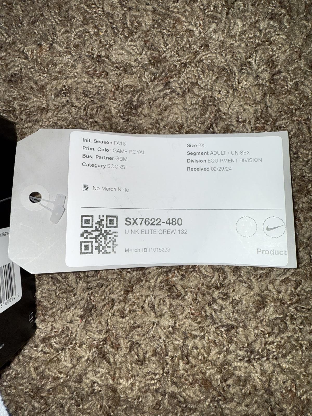 Nike Nike Elite Crew Basketball SX7622 Single Pair Sample Size US 40 / EU 56 - 6 Thumbnail