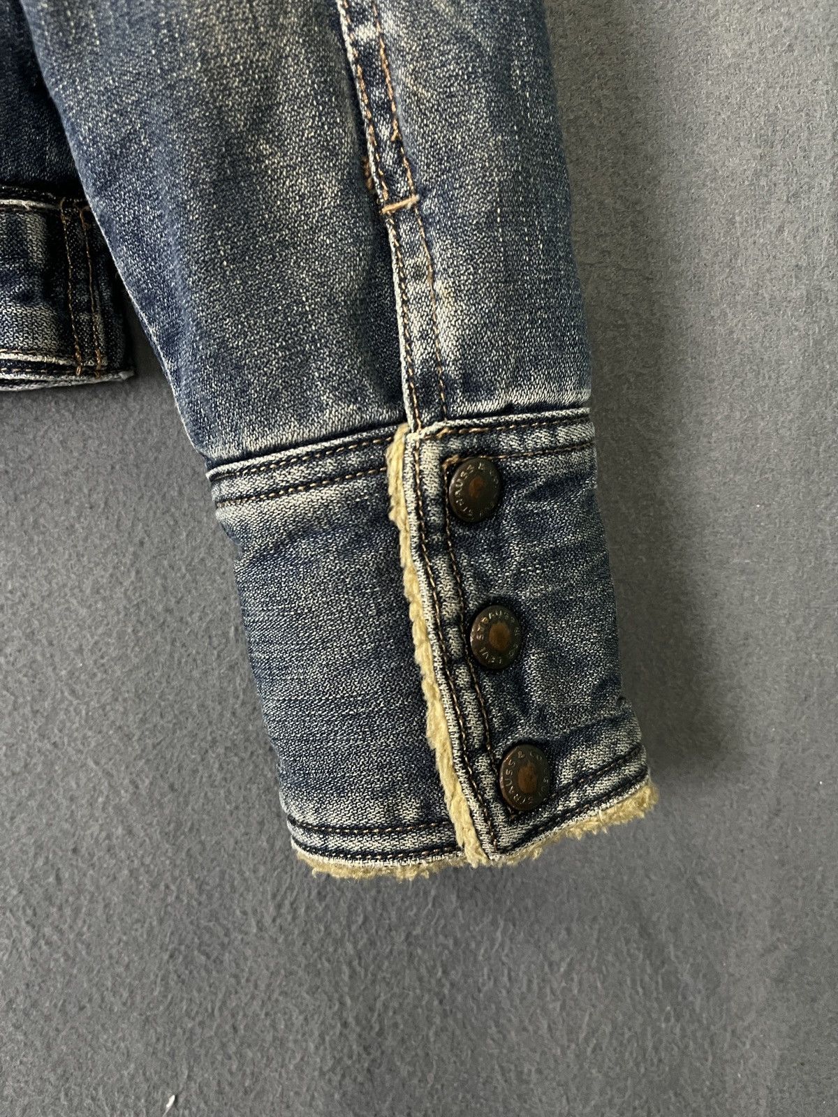 Levi's × Levi's Vintage Clothing Levis Denim Jacket Mandarin Collar Sherpa Lined Size M / US 6-8 / IT 42-44 - 7 Thumbnail
