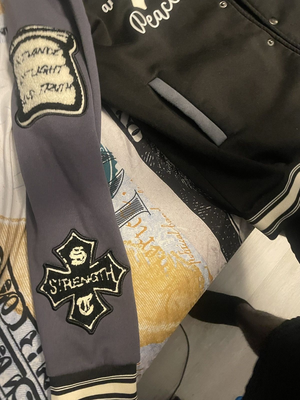 Other Varisty jacket black white and grry Size US M / EU 48-50 / 2 - 2 Thumbnail