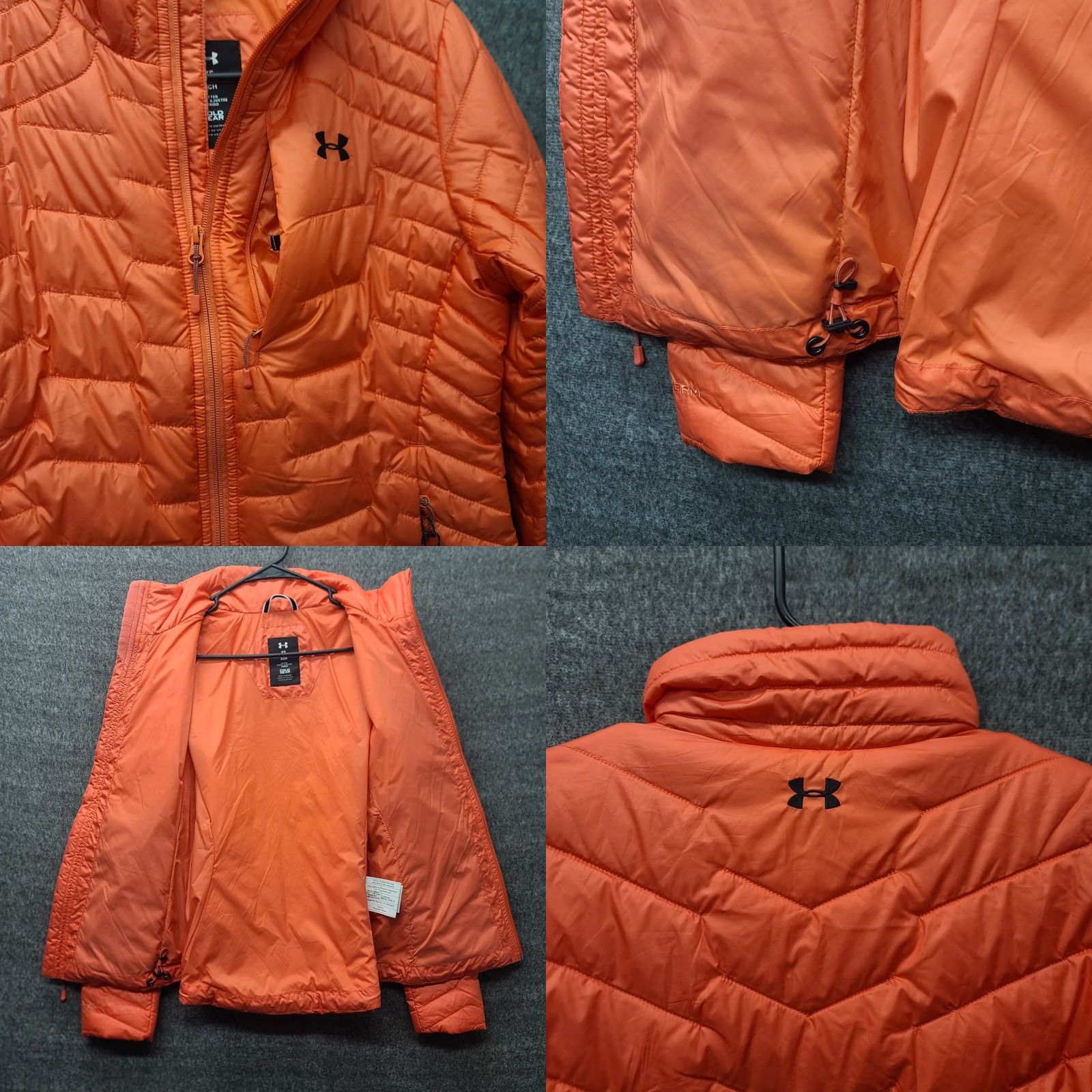 Under Armour Under Armour Jacket Womens XS Regular Quilted Puffer Softshell Zip Pink + Logo / Recyclable? Size XS / US 0-2 / IT 36-38 - 9 Thumbnail