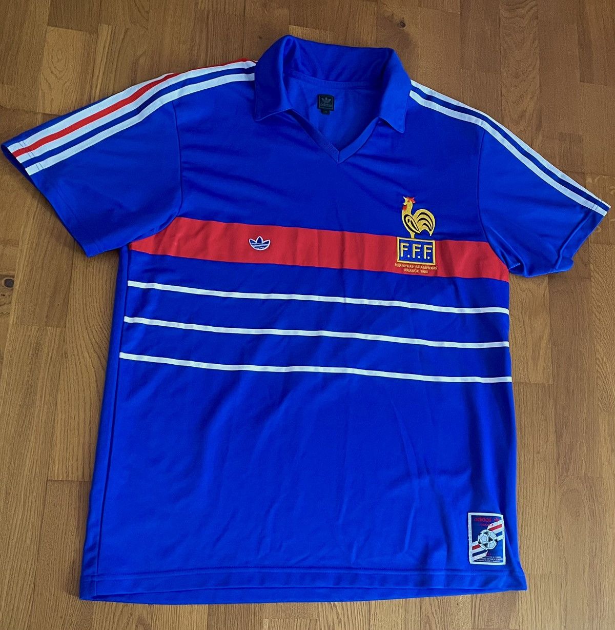 Adidas Vintage Adidas 1984 France FFF Jersey Size US XL / EU 56 / 4 - 1 Thumbnail