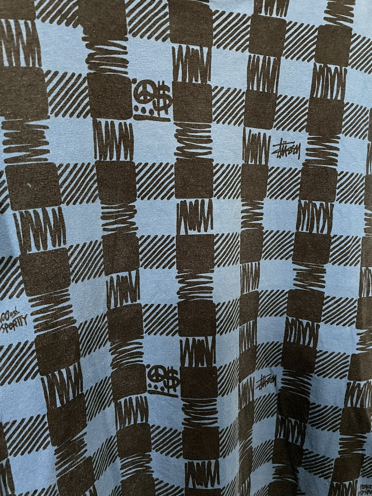 Stussy × Vintage 00‘s STUSSY Checkerboard Print Peace and Prosperity Size US XXS / EU 40 - 4 Thumbnail