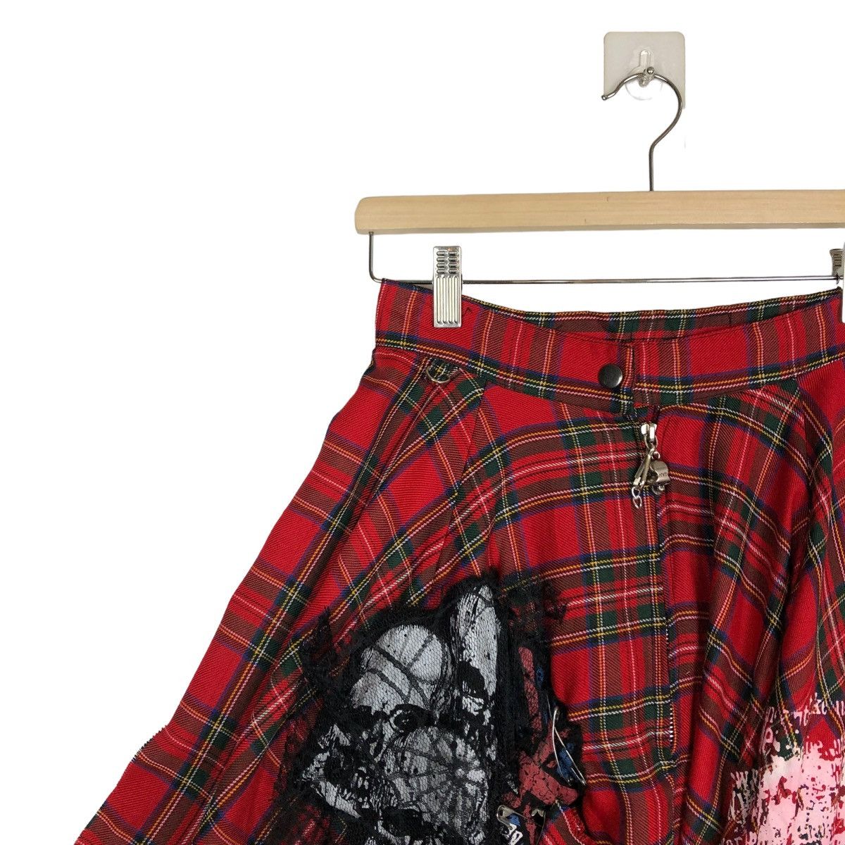 Japanese Brand 🔥Rare Punk Design Bondage Style Skirt Tartan Design Size 25" / US 0 / IT 36 - 6 Thumbnail