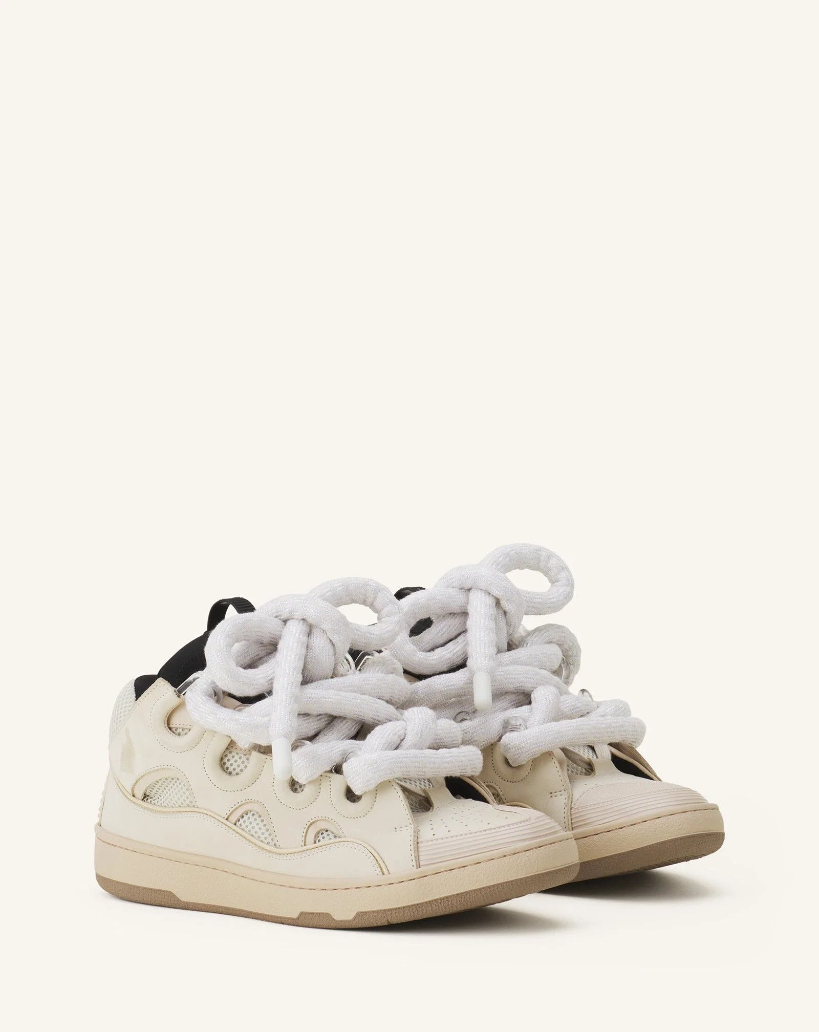 Lanvin os11x0326 Curb Sneakers With Snake Laces in Beige Size US 12 / EU 45 - 2 Thumbnail