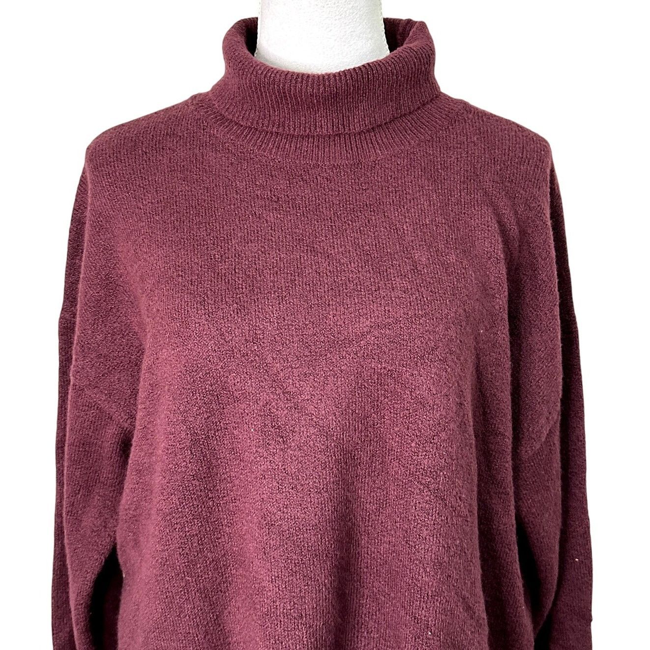 Treasure & Bond Treasure & Bond Sweater Turtleneck Cotton Burgundy W S NWT Size S / US 4 / IT 40 - 3 Thumbnail