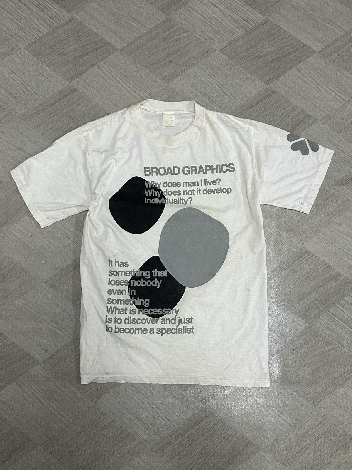 Designer Vintage 1990 Broad Graphics “Why Does Man Alive” T-Shirt Size US M / EU 48-50 / 2 - 3 Thumbnail