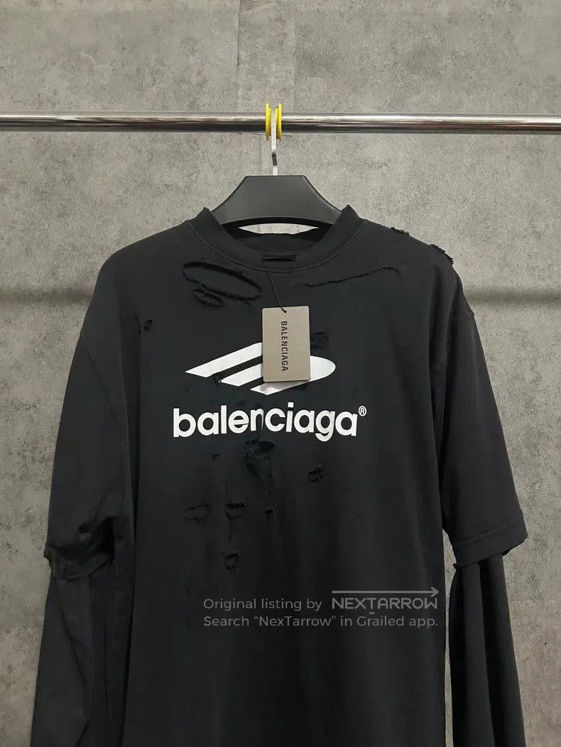 Balenciaga Balenciaga 3B Logo Distressed Longsleeve. Size US S / EU 44-46 / 1 - 2 Thumbnail