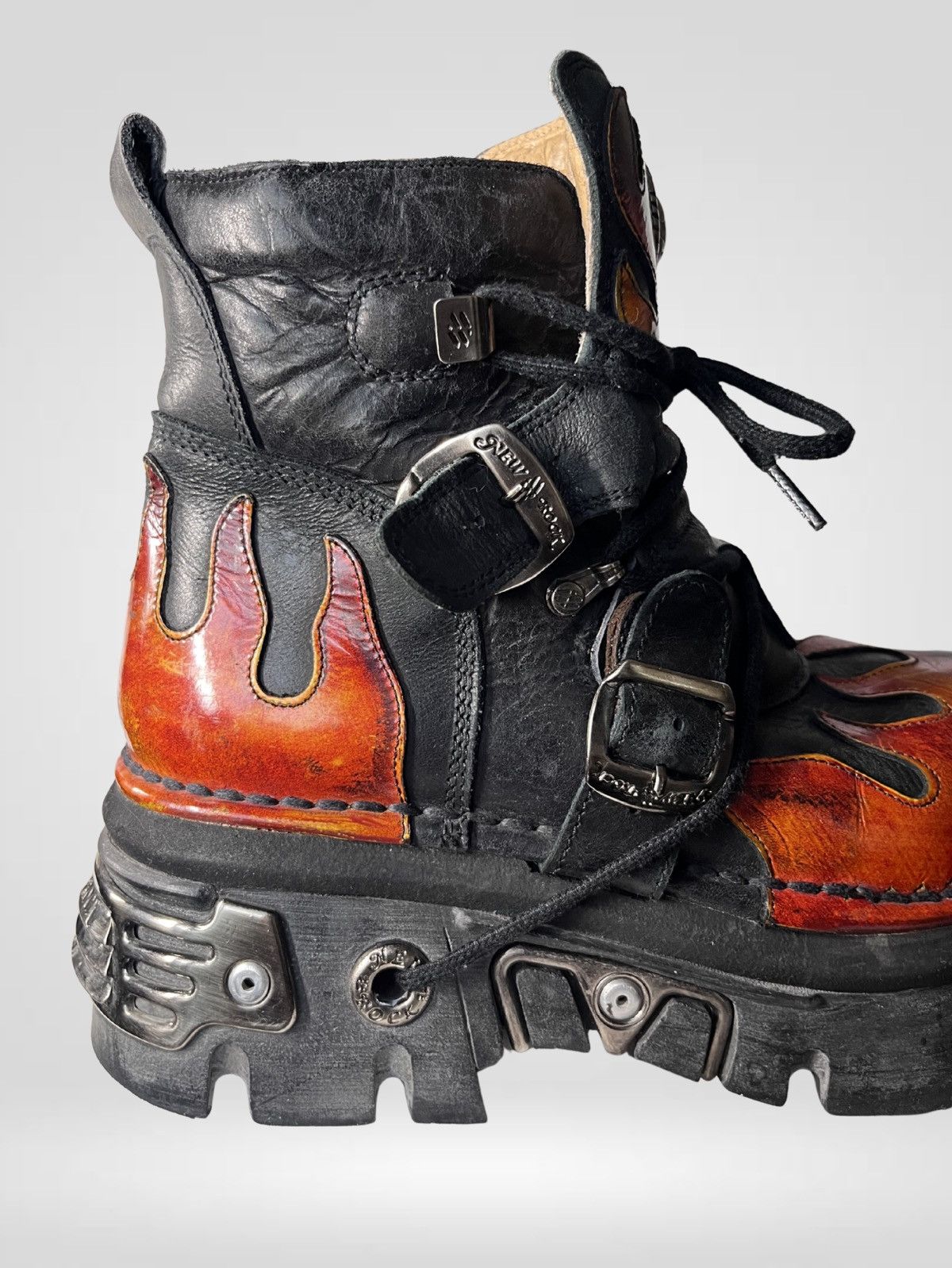 New Rock New Rock Reactor Boots - Red Flame Size US 9 / EU 42 - 4 Thumbnail