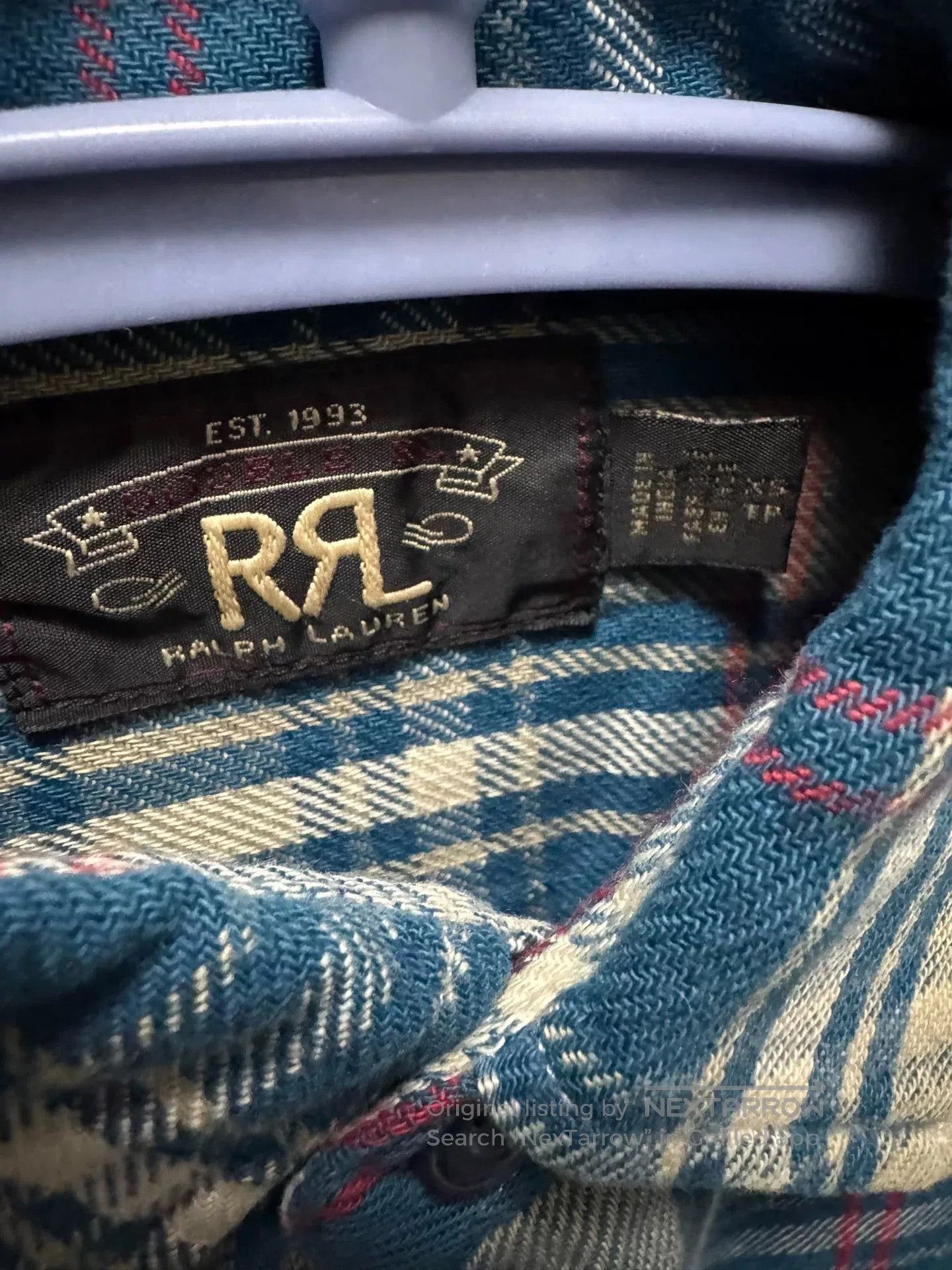 RRL Ralph Lauren blue plaid long sleeve shirt. Size US XS / EU 42 / 0 - 3 Thumbnail