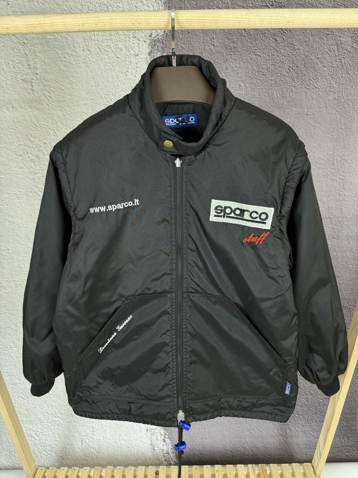 Vintage Sparco 2 in 1 vintage racing France big logo nylon jacket Size US S / EU 44-46 / 1 - 3 Thumbnail