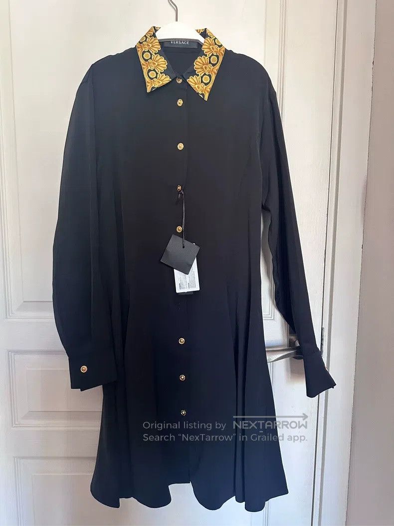 Versace Versace Baroque floral collar shirt dress Size M / US 6-8 / IT 42-44 - 2 Thumbnail