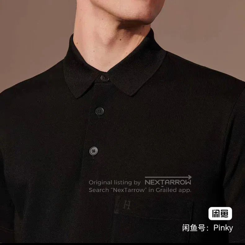 Hermes Hermes Polo shirt short-sleeved, black, H embroidery, 100% Size US L / EU 52-54 / 3 - 8 Thumbnail