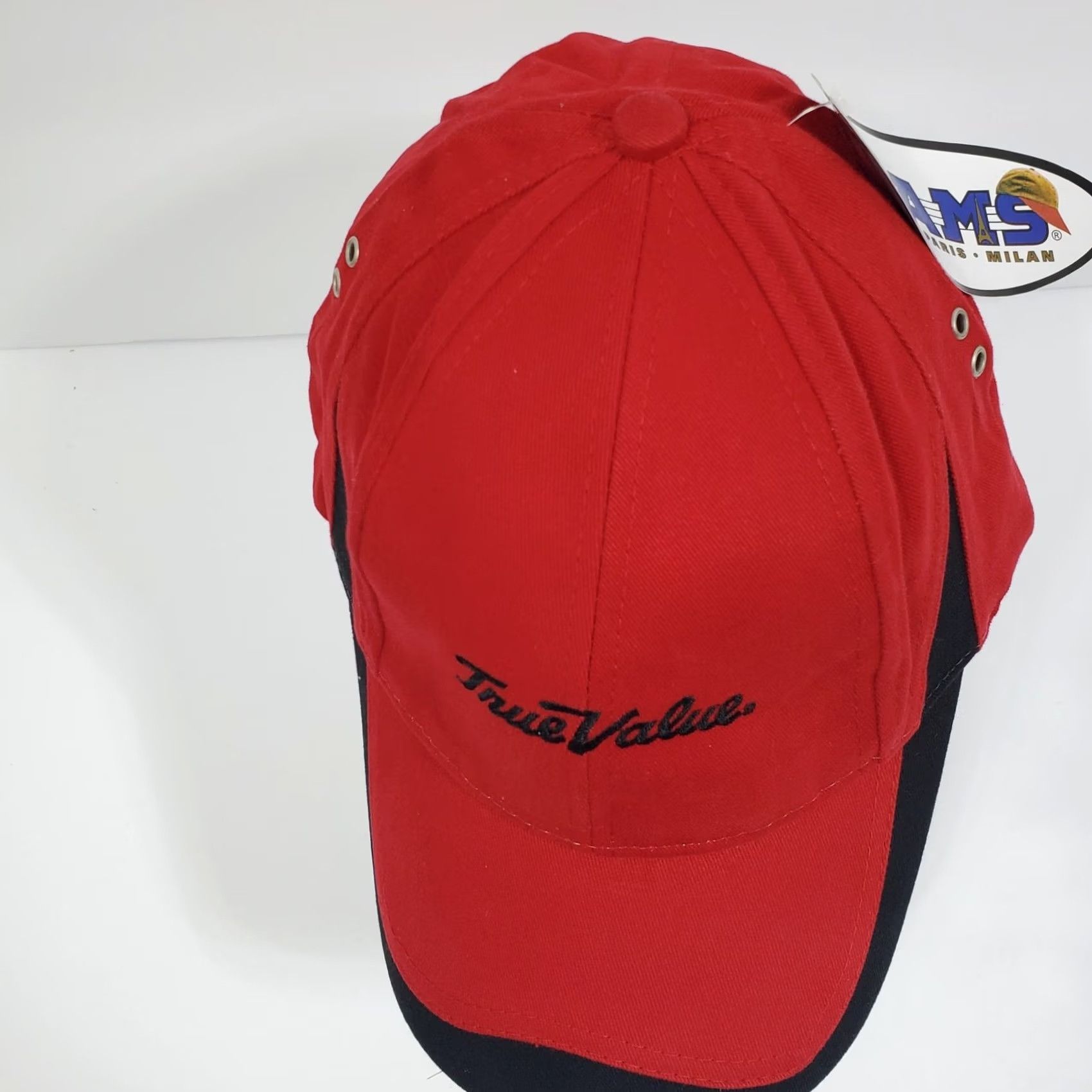 Vintage Adams True Value Baseball Cap Red Black Cotton Embroidered Adjustable Strapback Size ONE SIZE - 3 Thumbnail