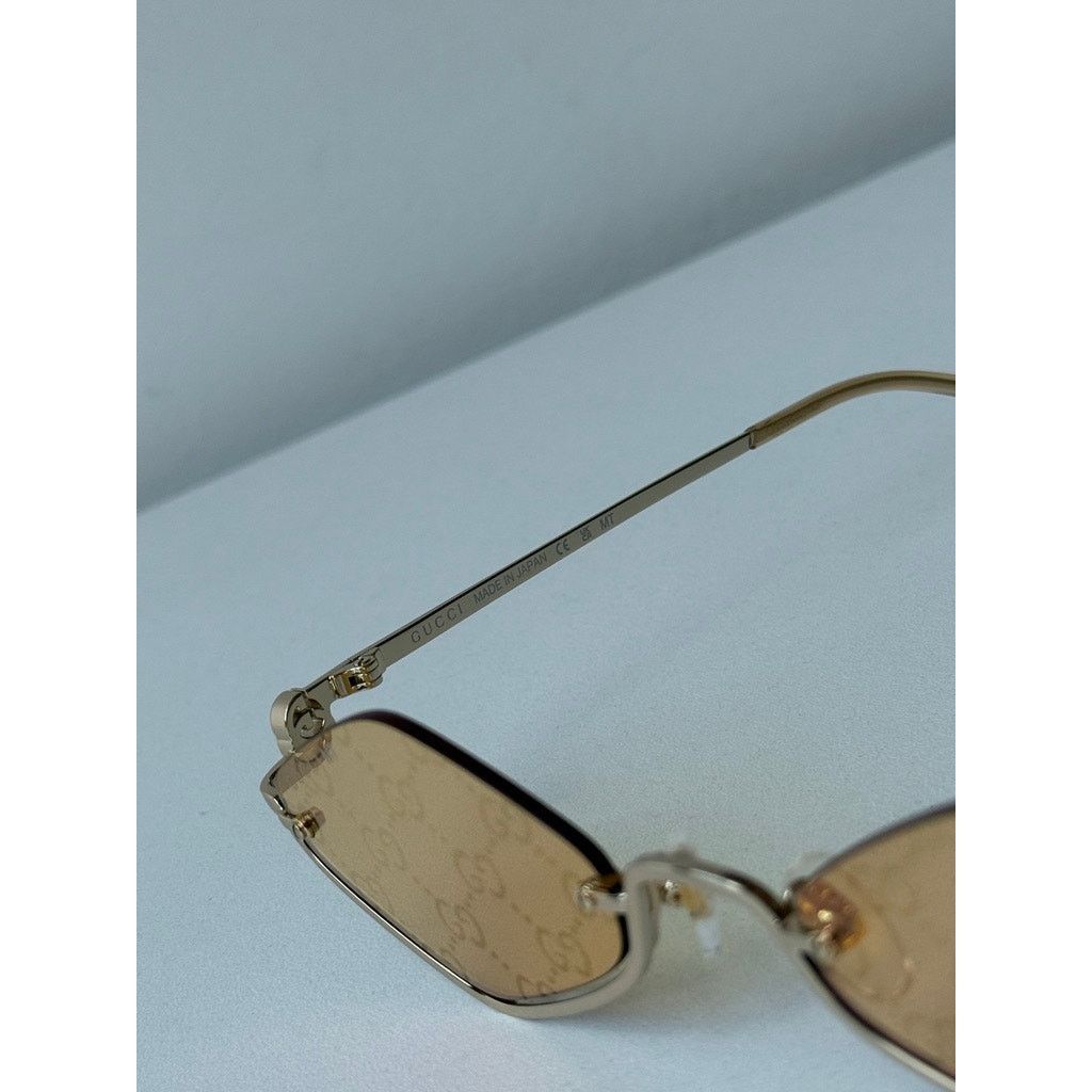 Gucci NEW Gucci GG1604S Gold Cat Eye Logo Mirror Sunglasses $720 Size ONE SIZE - 10 Thumbnail