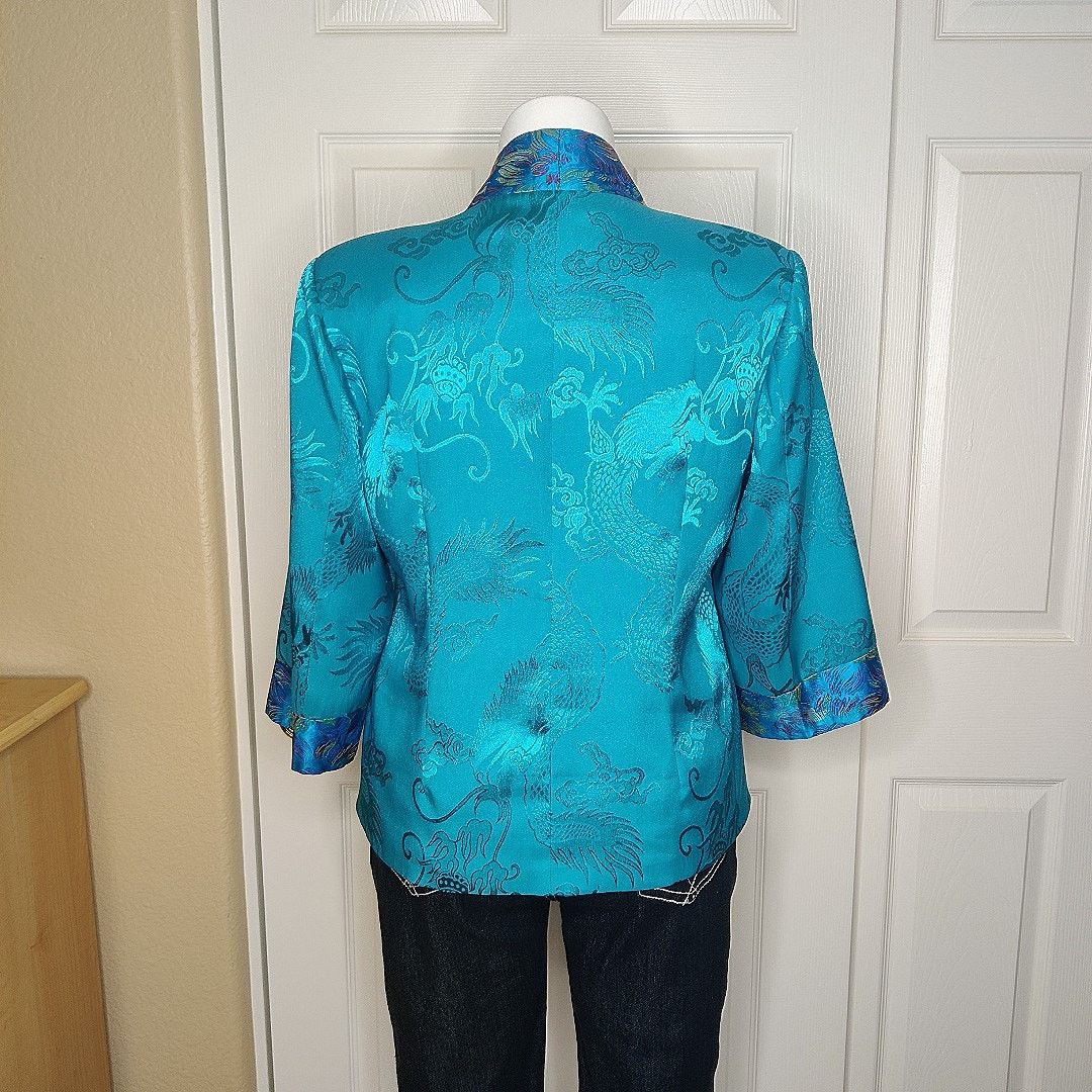 Vintage Vintage jewel tone embroidered button front oriental jacket Size L / US 10 / IT 46 - 6 Thumbnail