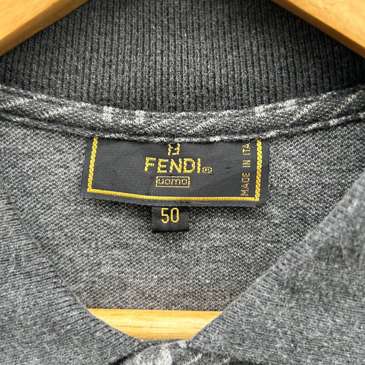 Fendi Fendi Monogram Longsleeve Collar Tee Size US L / EU 52-54 / 3 - 5 Thumbnail