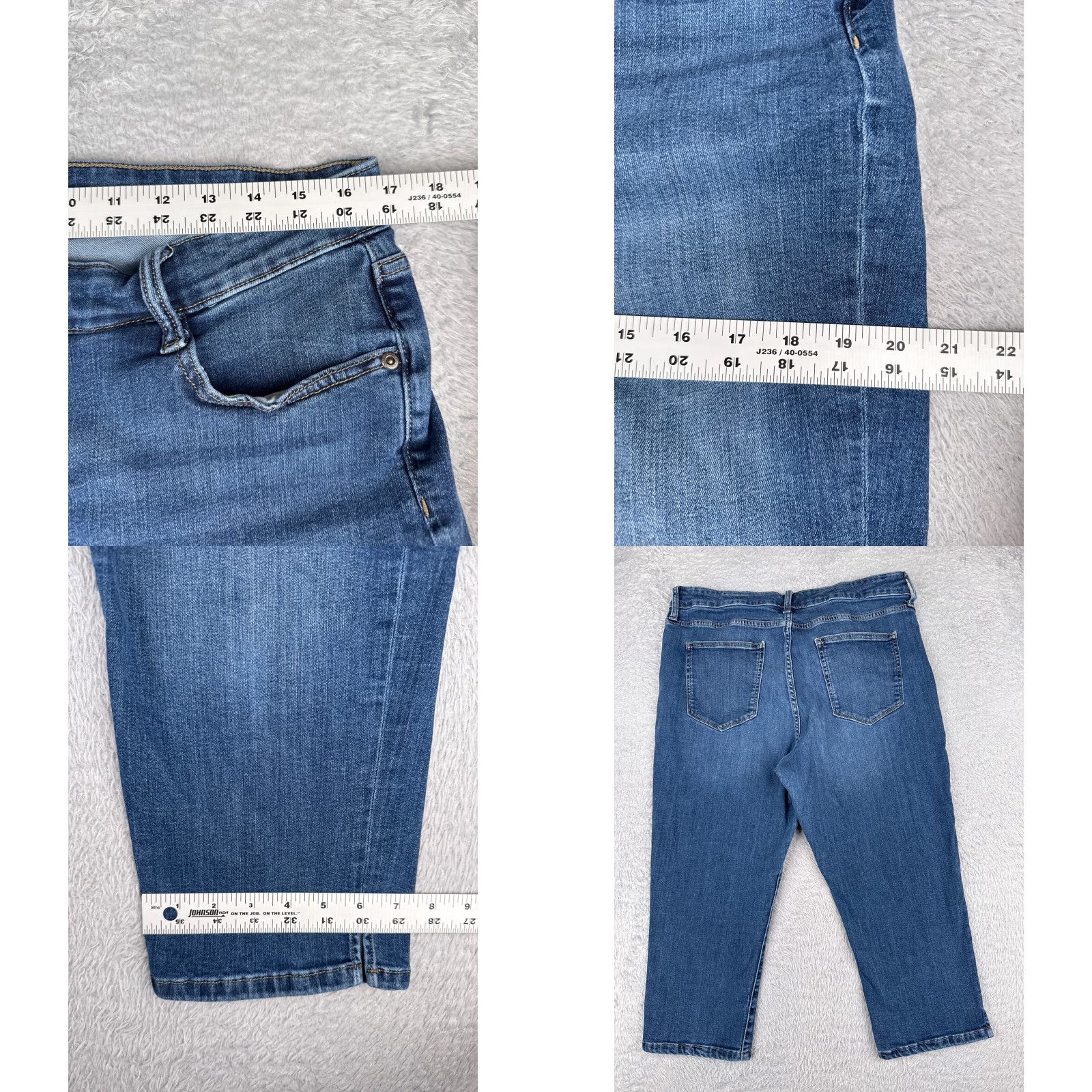 Vintage St Johns Bay Jeans Womens 16 Capri Blue Denim Mid Rise 34x21 Size 38" / US 16 / IT 52 - 9 Thumbnail