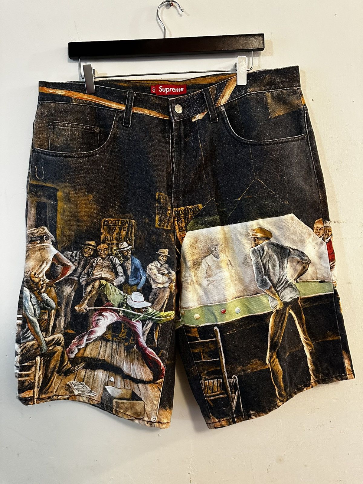 Supreme Supreme Ernie Barnes Baggy Denim Shorts Pool Hall