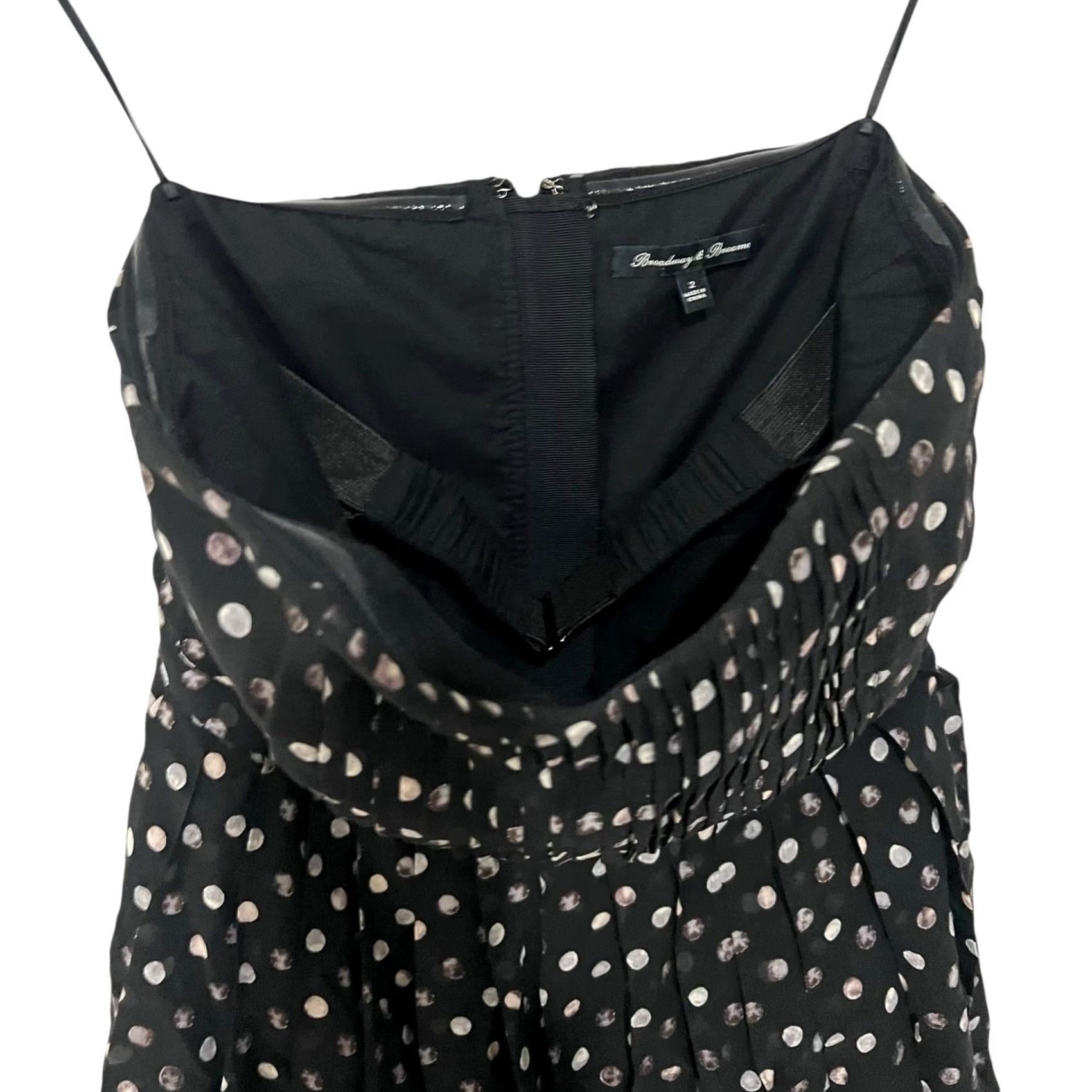 Vintage Broadway & Broome Silk Dress Strapless Black White Polka Dots Mini Women’s Sz 2 L Sleeveless Dress 100% Silk Party Cocktail Formal Womens Size L / US 10 / IT 46 - 4 Thumbnail