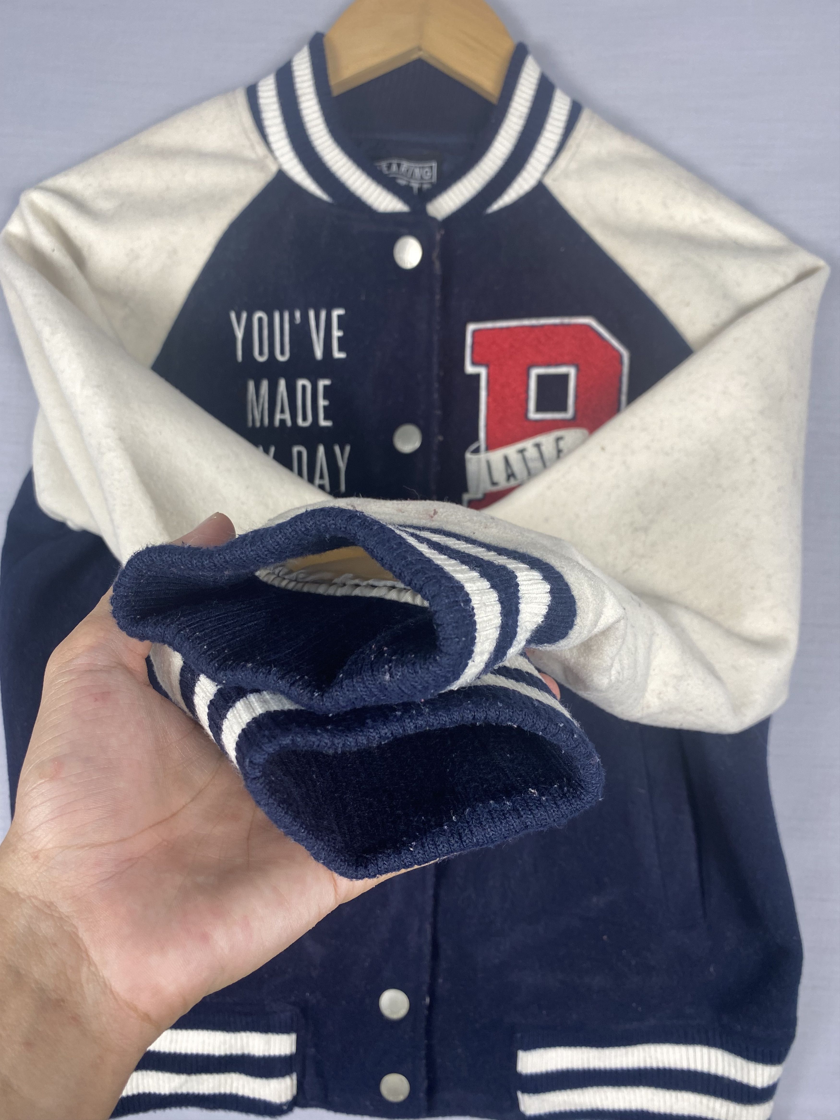 Japanese Brand Vintage P.Latte Embroidered Varsity Jacket Size US XS / EU 42 / 0 - 6 Thumbnail