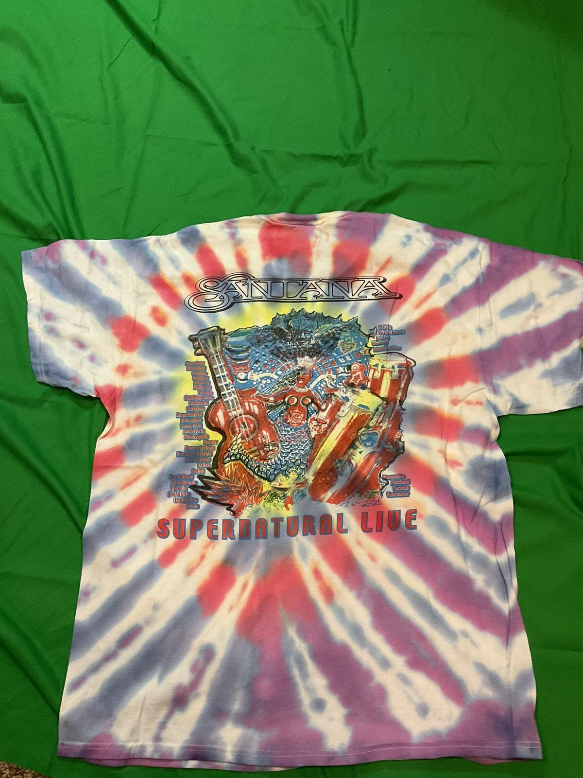 Vintage Santana 2000 live tour t shirt - multicoloured Size US XL / EU 56 / 4 - 2 Thumbnail