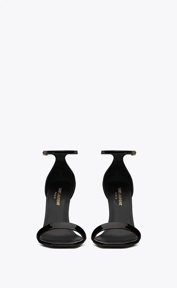 Saint Laurent Paris oc11z1125 Amber Sandals in Patent Leather in Black Size US 6.5 / IT 36.5 - 2 Thumbnail