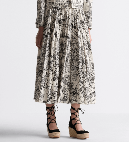 Dior o1w1db10925 442J04 Midi Skirt in White/Black Size 27" / US 4 / IT 40 - 5 Thumbnail