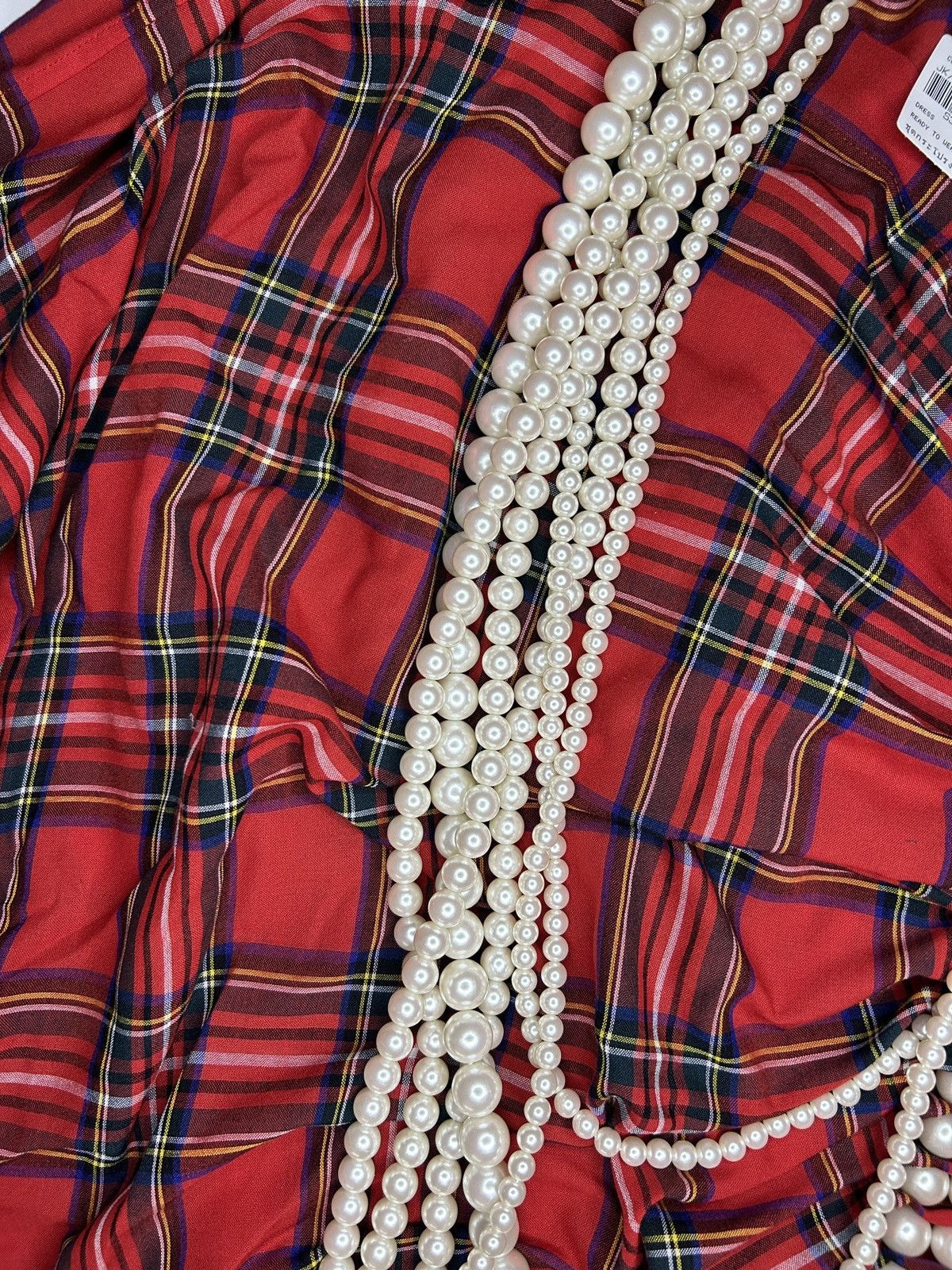 Junya Watanabe S/S 23 Pearl Embellished Tartan Dress Size M / US 6-8 / IT 42-44 - 11 Thumbnail