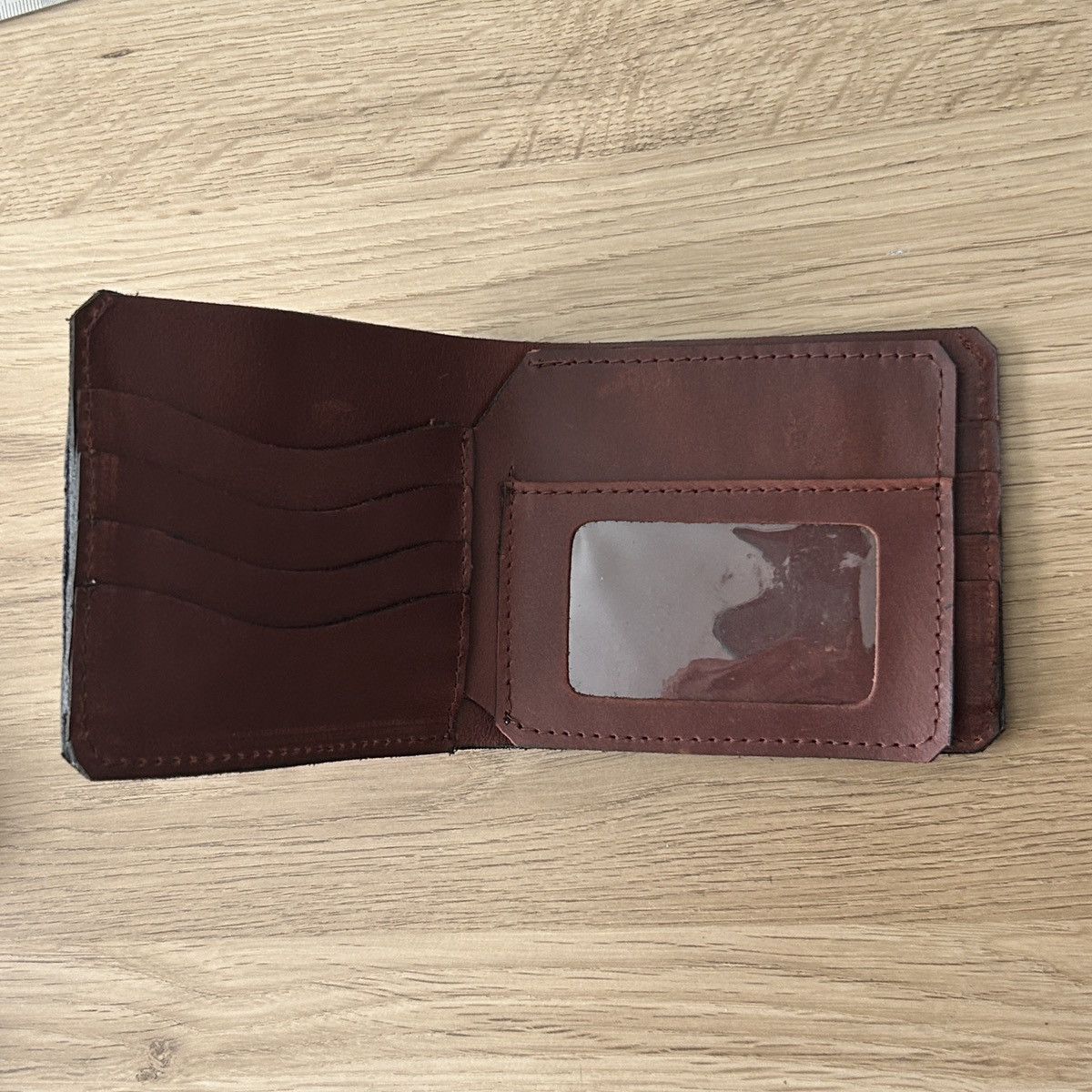 Leather Oxblood Cowhide Leather Bifold Wallet Flip ID Mexico Size ONE SIZE - 2 Thumbnail