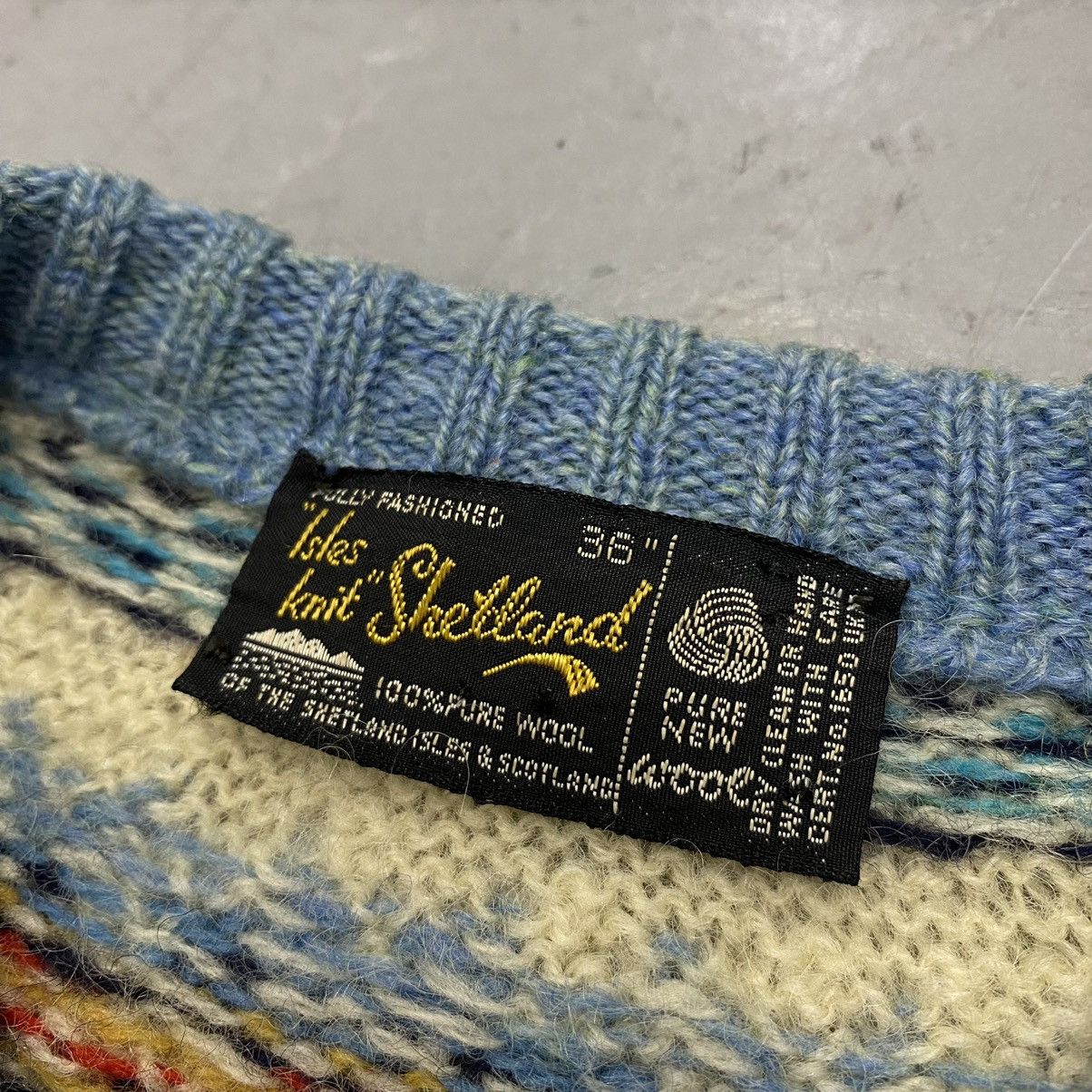 Japanese Brand × Kapital × Vintage Vtg 60s 70s Isles Knit Shetland Wool Cardigan Grunge Kurt Size US S / EU 44-46 / 1 - 7 Thumbnail