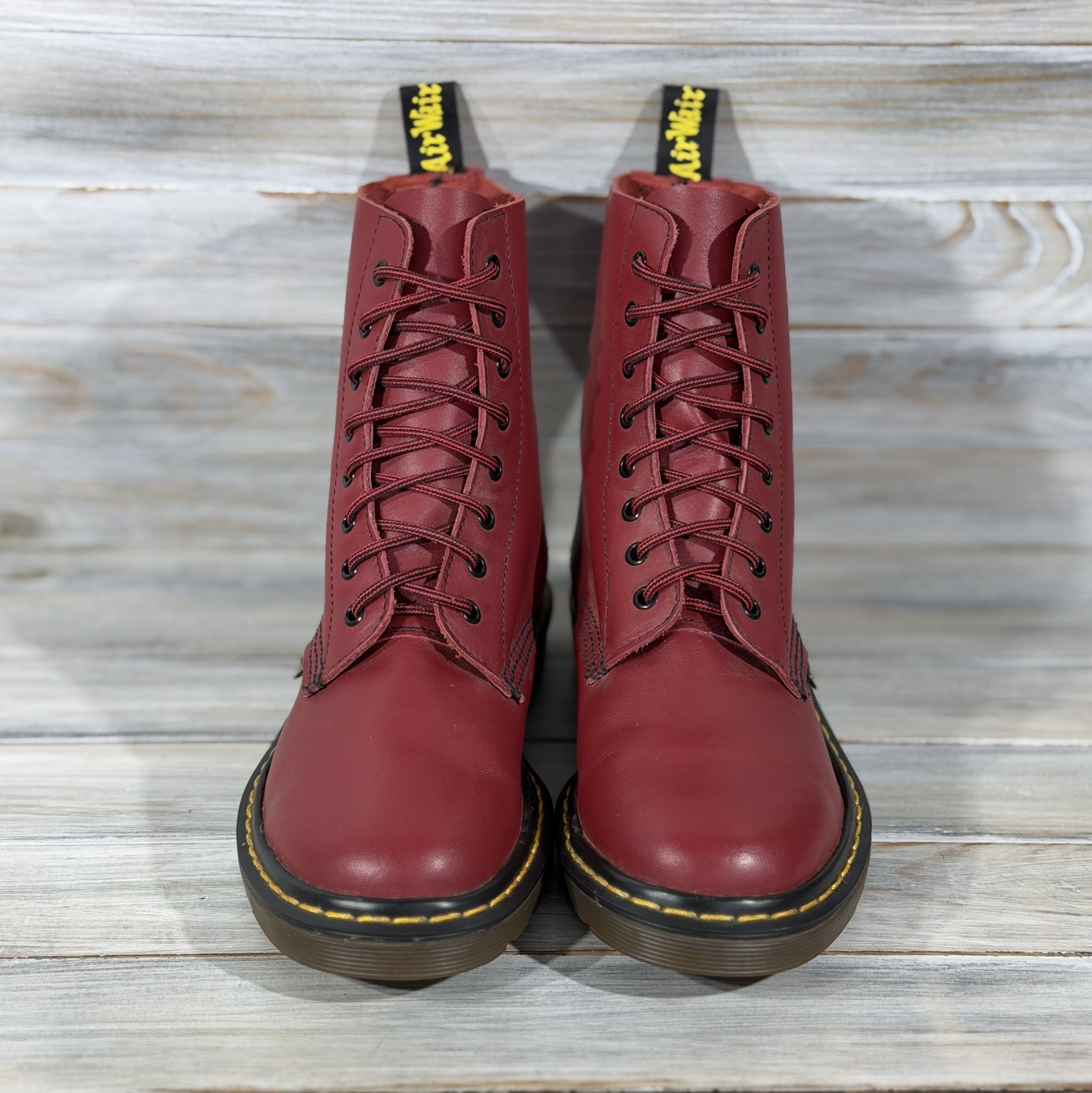 Dr. Martens Dr MARTENS Y552 Cherry Red Made In England Leather Boots Size US 7 / IT 37 - 3 Thumbnail