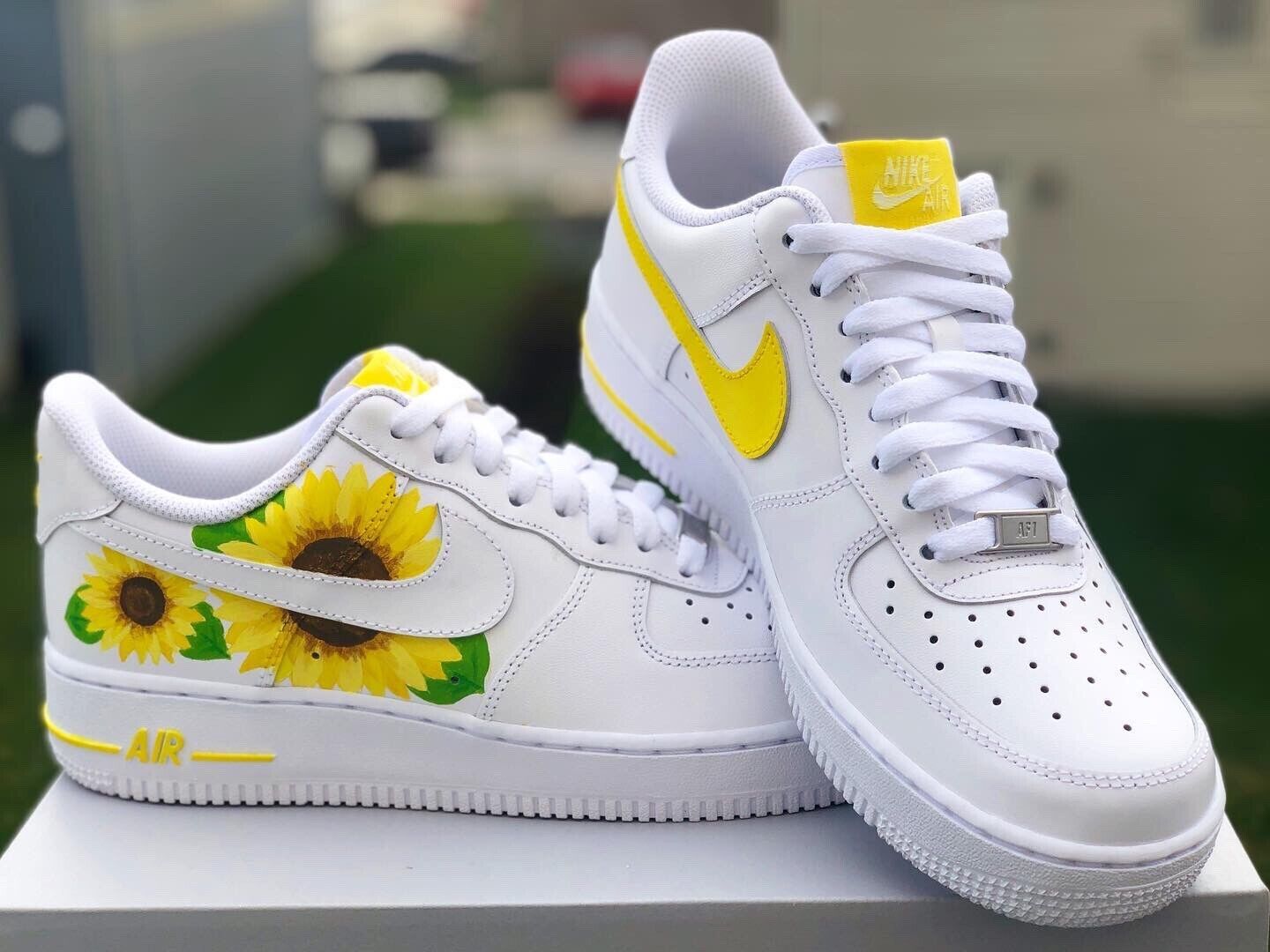 Custom Sneakers Custom Nike Air Force 1 Sunflower Shoes Sneaker Grailed