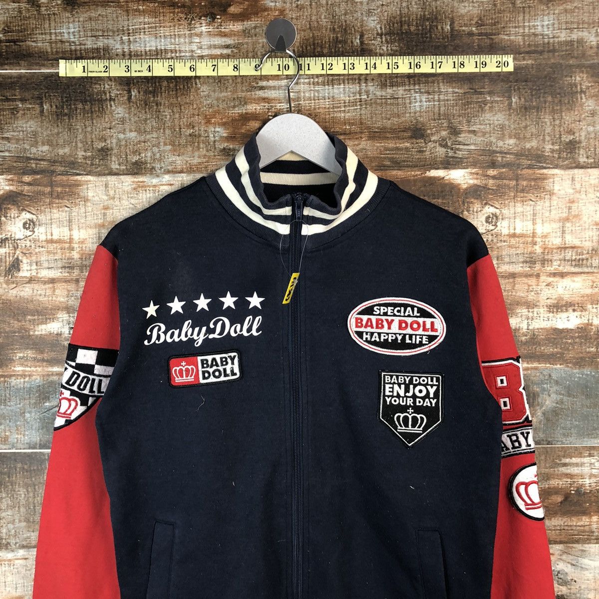 Japanese Brand Baby Doll Red Bomber varsity Jacket #A1383 Size M / US 6-8 / IT 42-44 - 5 Thumbnail