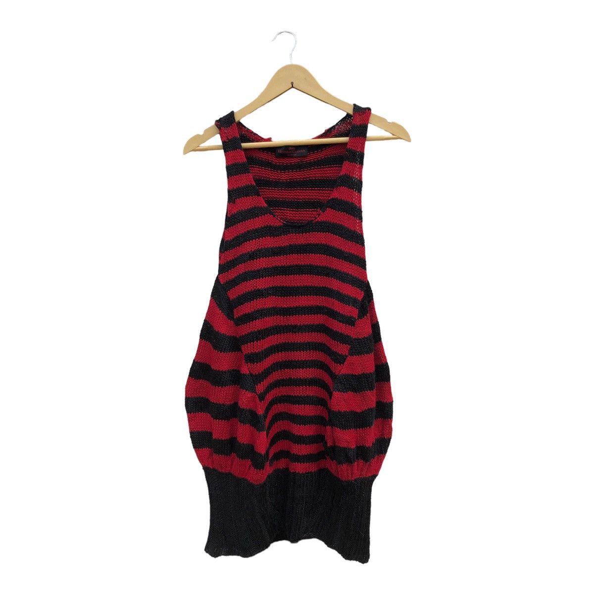 image of Coloured Cable Knit Sweater x Hysteric Glamour Knitwear Tank Top Zebra Color in Black Red, Women's