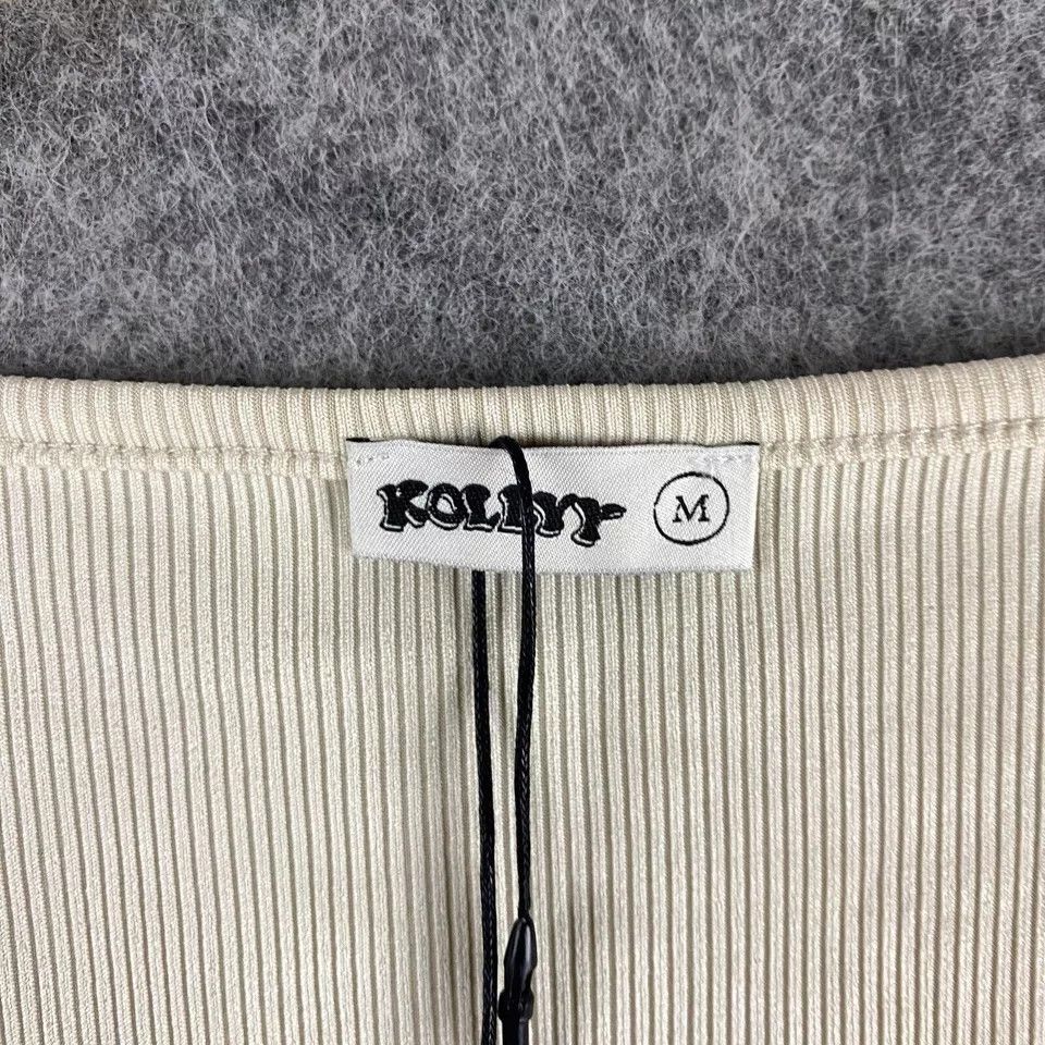 Other Kollyy Top Cardigan Medium Women's Sleeveless Beige NWT Size M / US 6-8 / IT 42-44 - 3 Thumbnail