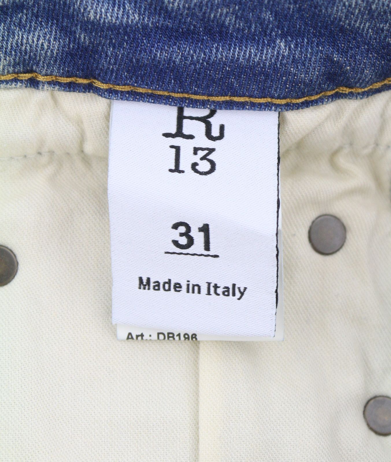 R13 BOY STRAIGHT 31 Kelly Stretch Blue FW25 Jeans 87185 Size 31" - 9 Thumbnail