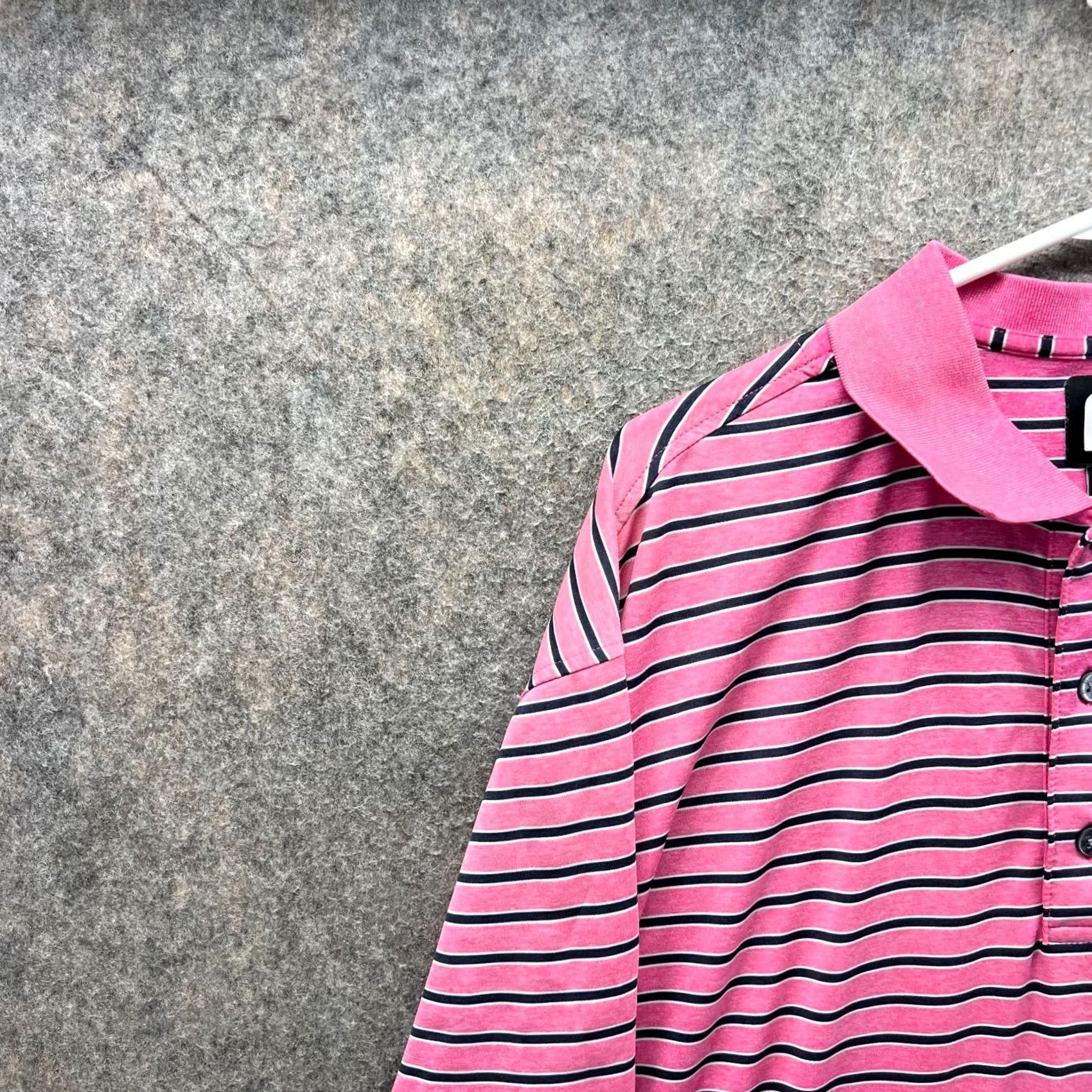 Footjoy VINTAGE FootJoy Polo Shirt Men XL Pink Striped Golf Bay Hill Logo Shirt Short Sleeve Button Collar Size US XL / EU 56 / 4 - 5 Thumbnail