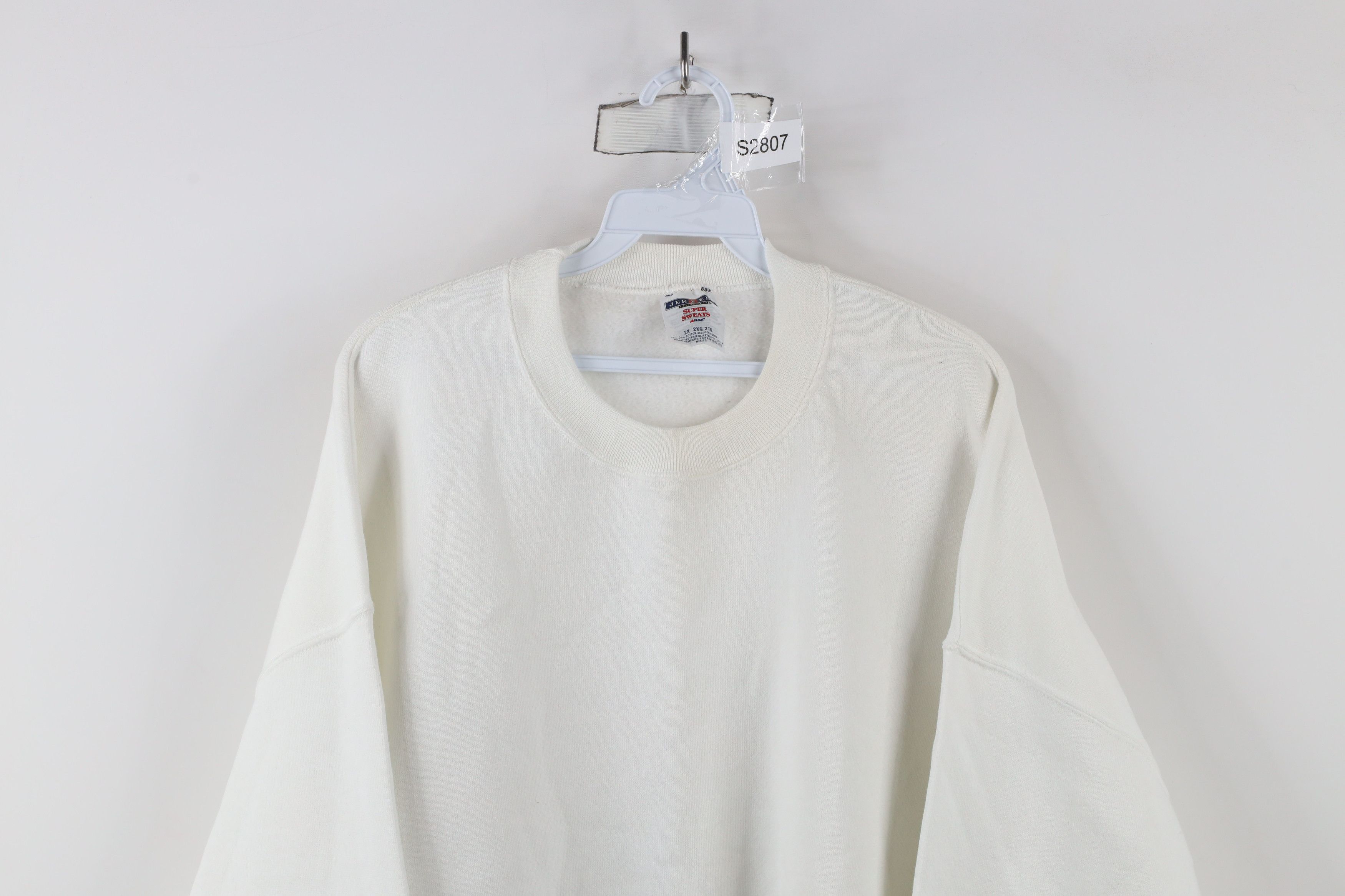 Vintage Vintage 90s Streetwear Heavyweight Crewneck Sweatshirt White Size ONE SIZE - 2 Thumbnail